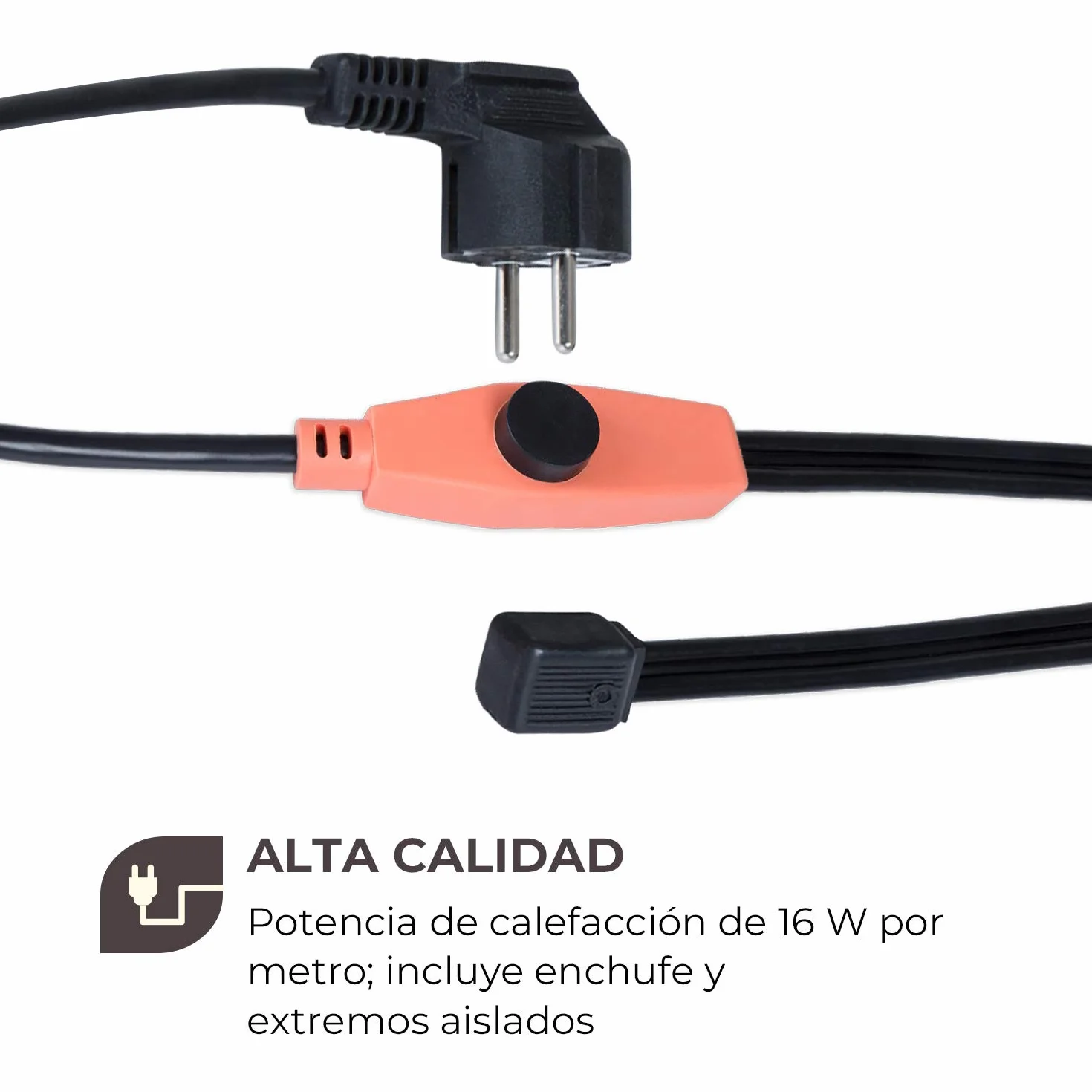 Electronic-Star Cable Anticongelante 4 m + 1,8 m Alimentación Termostato 16 W/m IP69