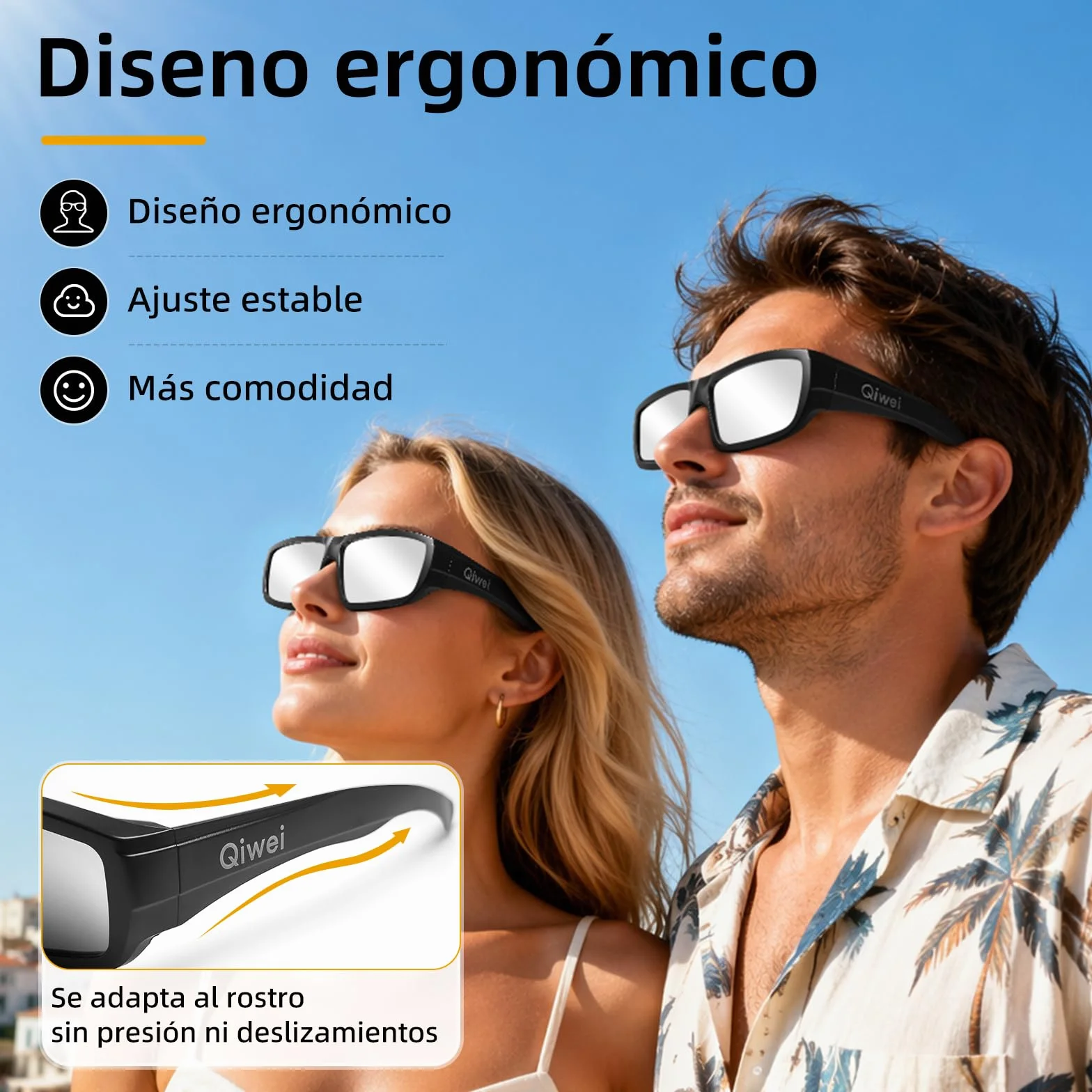Gafas Eclipse Solar Homologadas 2026 Pack 3 Certificadas CE ISO 12312-2:2015 Protección UV IR Adultos Niños