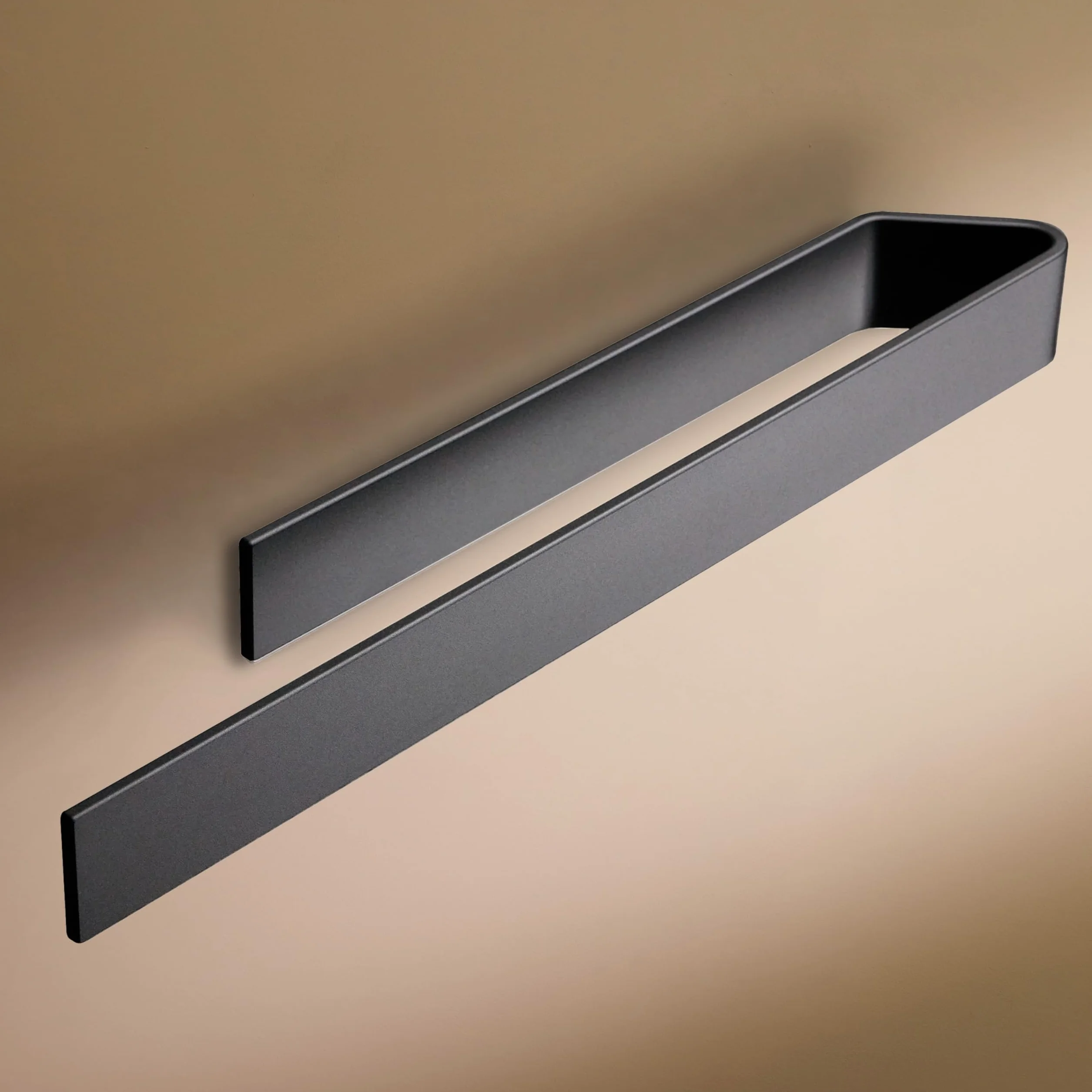 Toallero Adhesivo Baño 40 cm Negro Mate | Design Hamburgo Sin Taladro