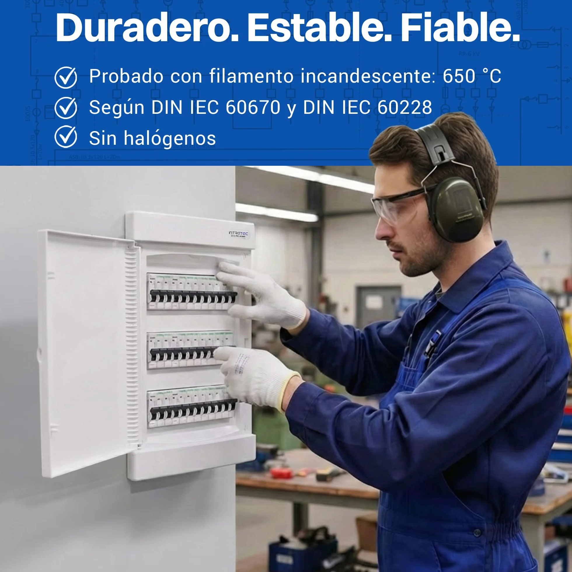 Intratec Caja de Distribución Empotrada 3 Fila IP40 36 Módulos Blanco 482x283x106mm