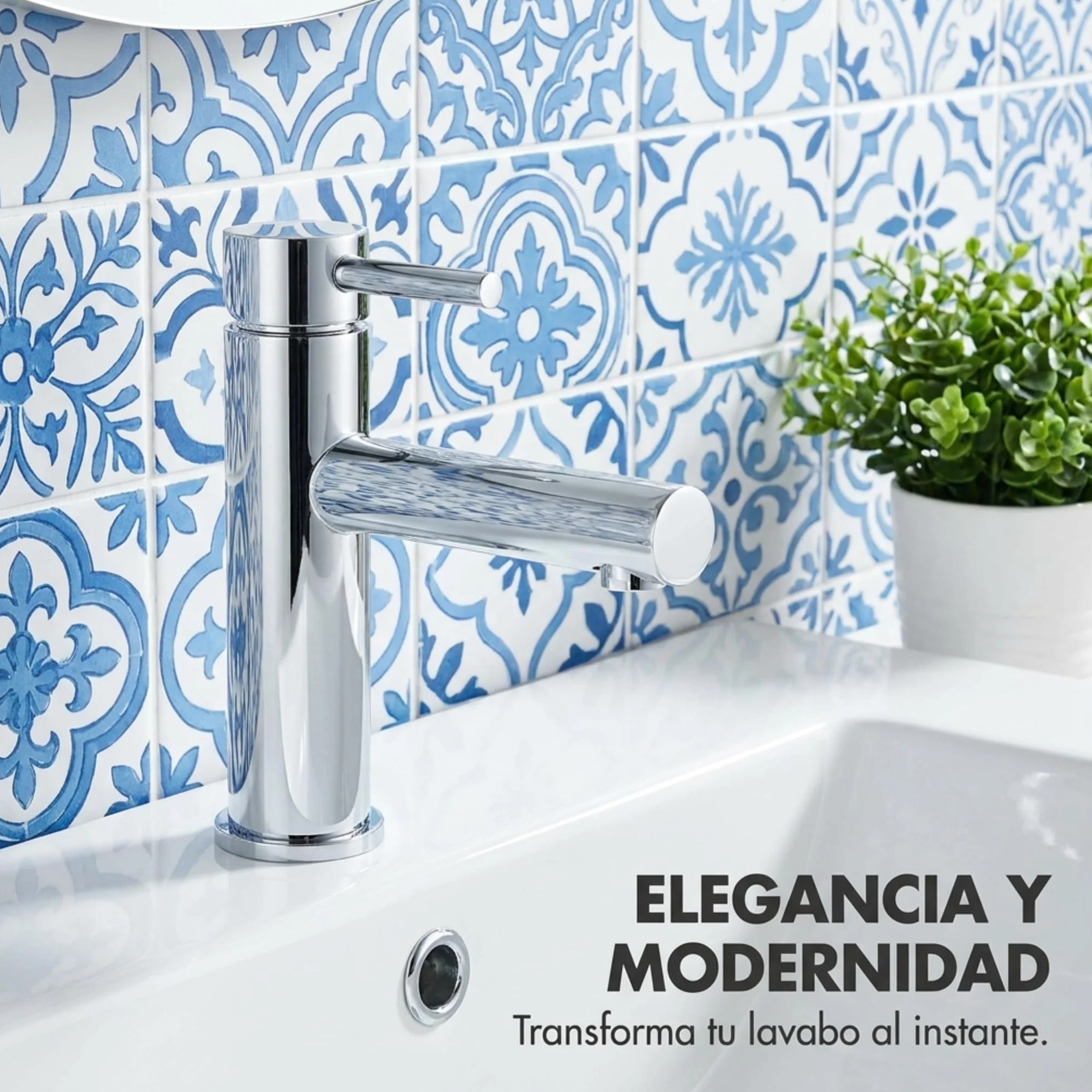 VALAZ Grifo Lavabo | Grifo Monomando Lavabo, Mezclador Agua Fría y Caliente, Ahorro de Agua | Instalación Facil y Rápida | Latón, Inoxidable, Elegante, Serie Palancia (Lavabo, Cromado)