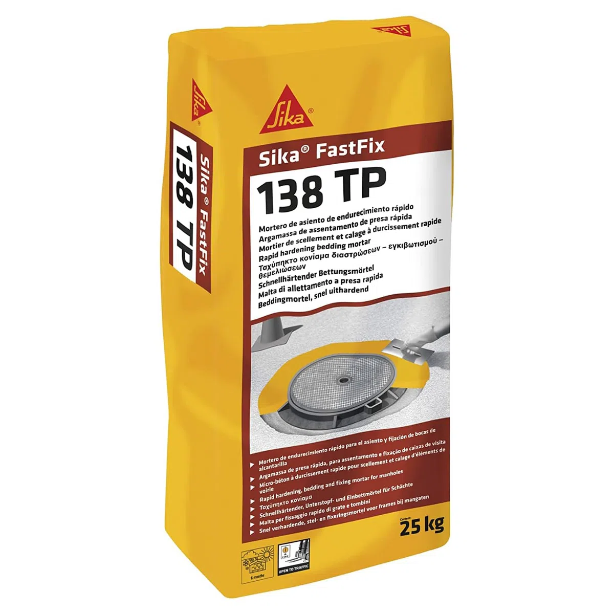 SIKA - Mortero cementoso - Sika FastFix 138 TP gris oscuro - Nivelación, fijación y apoyo - superficies de hormigón - Endurecimiento rápido - 25 kg