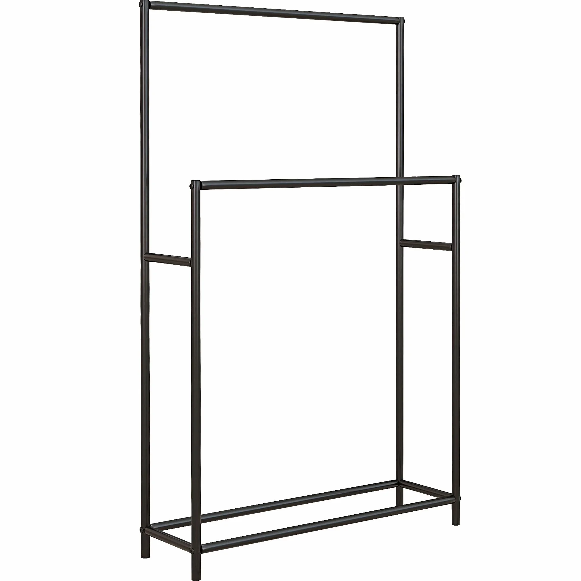 HOMCOM Toallero de Pie 2 Niveles Toallero Escalera Baño 66x20x110 cm Negro