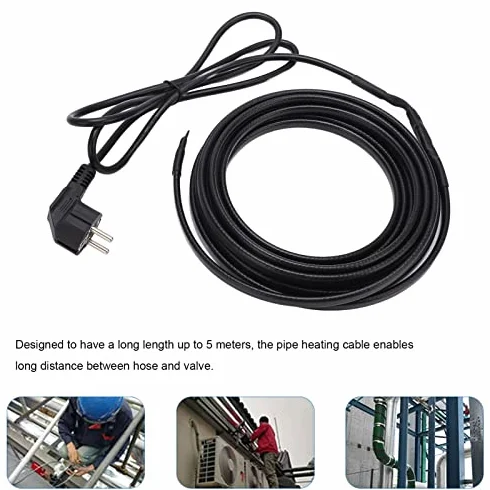 Cable Calefactor para Tuberías Cable Calefactado a Prueba de 5 Metros Autorregulable con Enchufe para Protección contra Heladas en Invierno