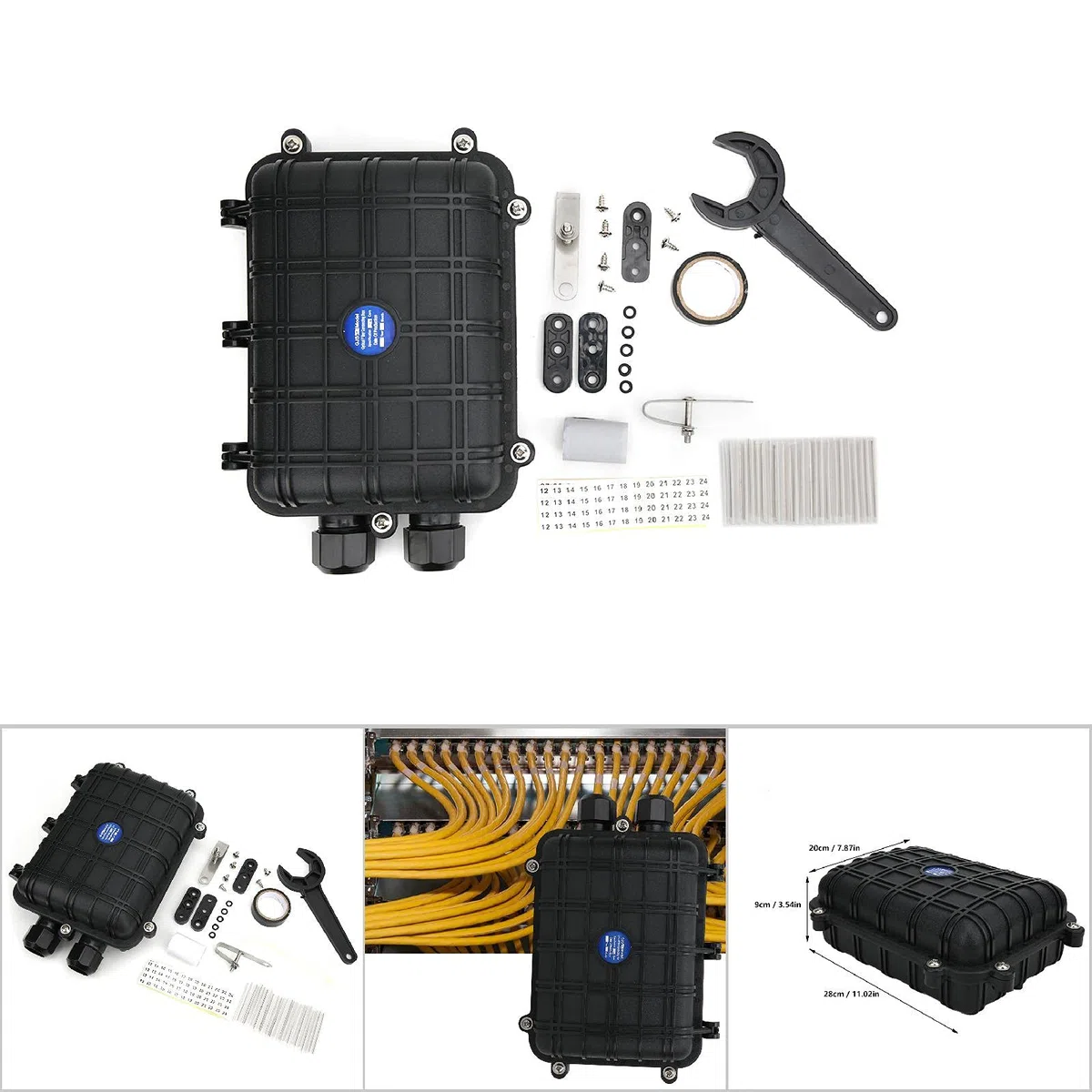 Caja de Empalme de Fibra Óptica Horizontal Impermeable IP68 para Exteriores 24 Núcleos