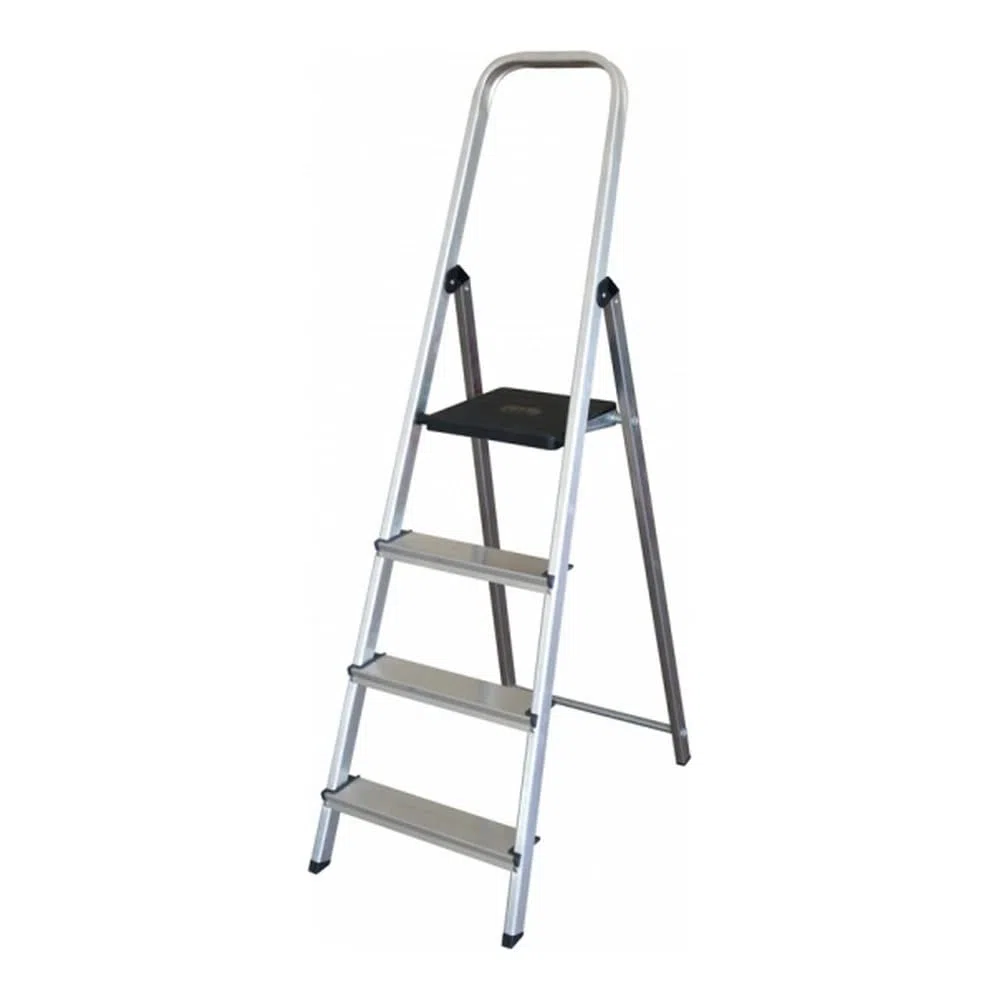 S0416163 Escalera 304N Aluminio, 3 Peldaños, Multicolor