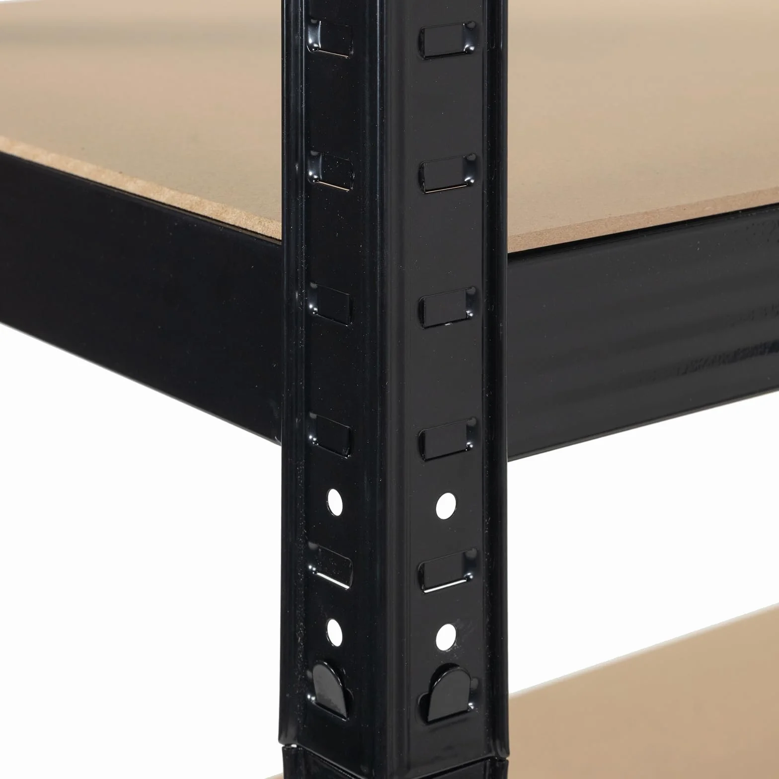 Estantería Metálica de Almacenaje Acero Galvanizado + 5 baldas MDF Ajustables - 180x90x40 cm - Capacidad 875 kg - Sin Tornillos - Garaje, Almacén, Trastero (Negro)
