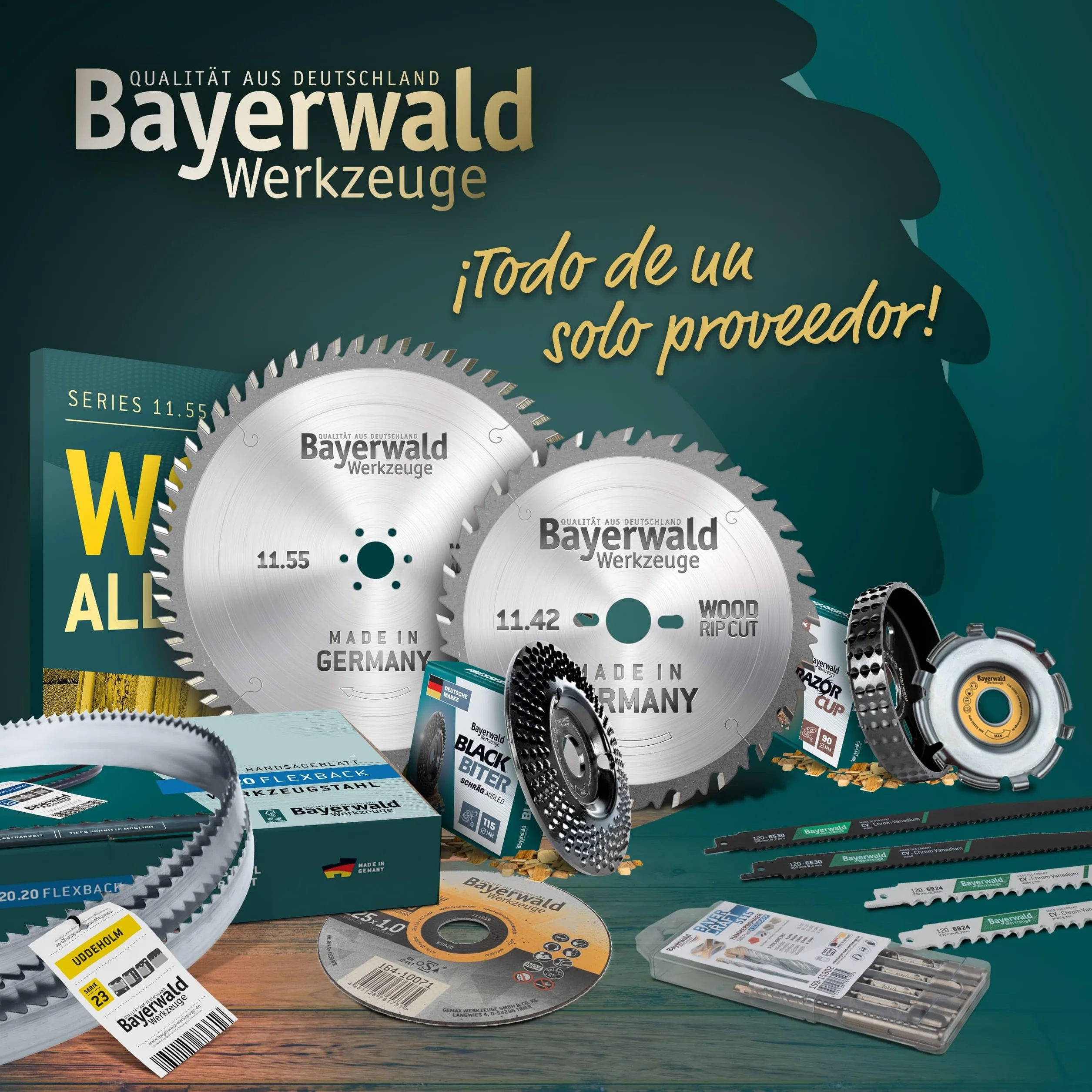 Bayerwald Uddeholm hoja de sierra de cinta con dientes endurecidos - 2240 x 20 x 0.5 x 7 / para todos los tipos de madera comunes/cinta de sierra compatible con Metabo BAS 317 PRECISION DNB. Metabo