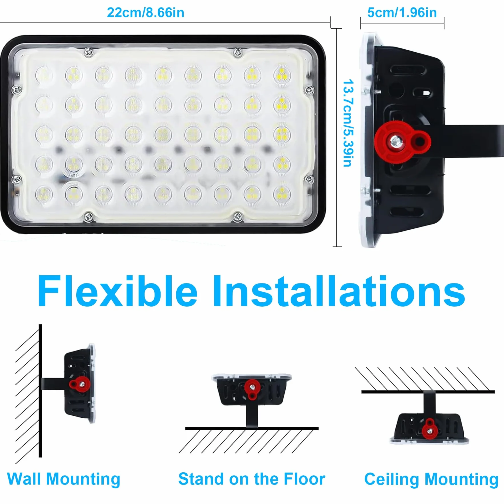 Focos LED Exterior 100W, Indmird Superbrillante 10000LM Proyector Led con Enchufe IP66 Impermeable 6500K Blanco Frío Iluminación de Seguridad para Patio, jardin, Terraza, Entrada