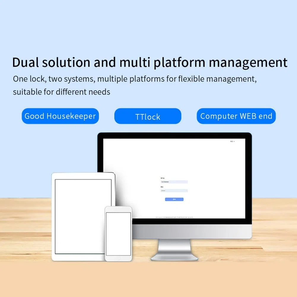 TTLock Teclado de Control de Acceso Reconocimiento Facial Controlador de Acceso Autónomo Impermeable Huellas Digitales para Cerradura de Puerta B