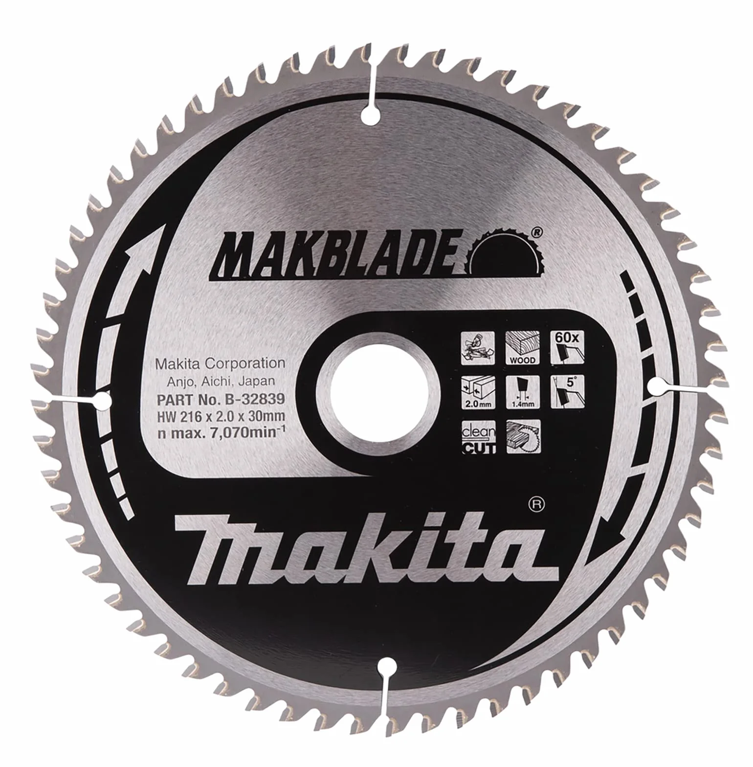 Makita B-32839 - Makblade hoja de sierra 216 x 30 mm, 60 z,