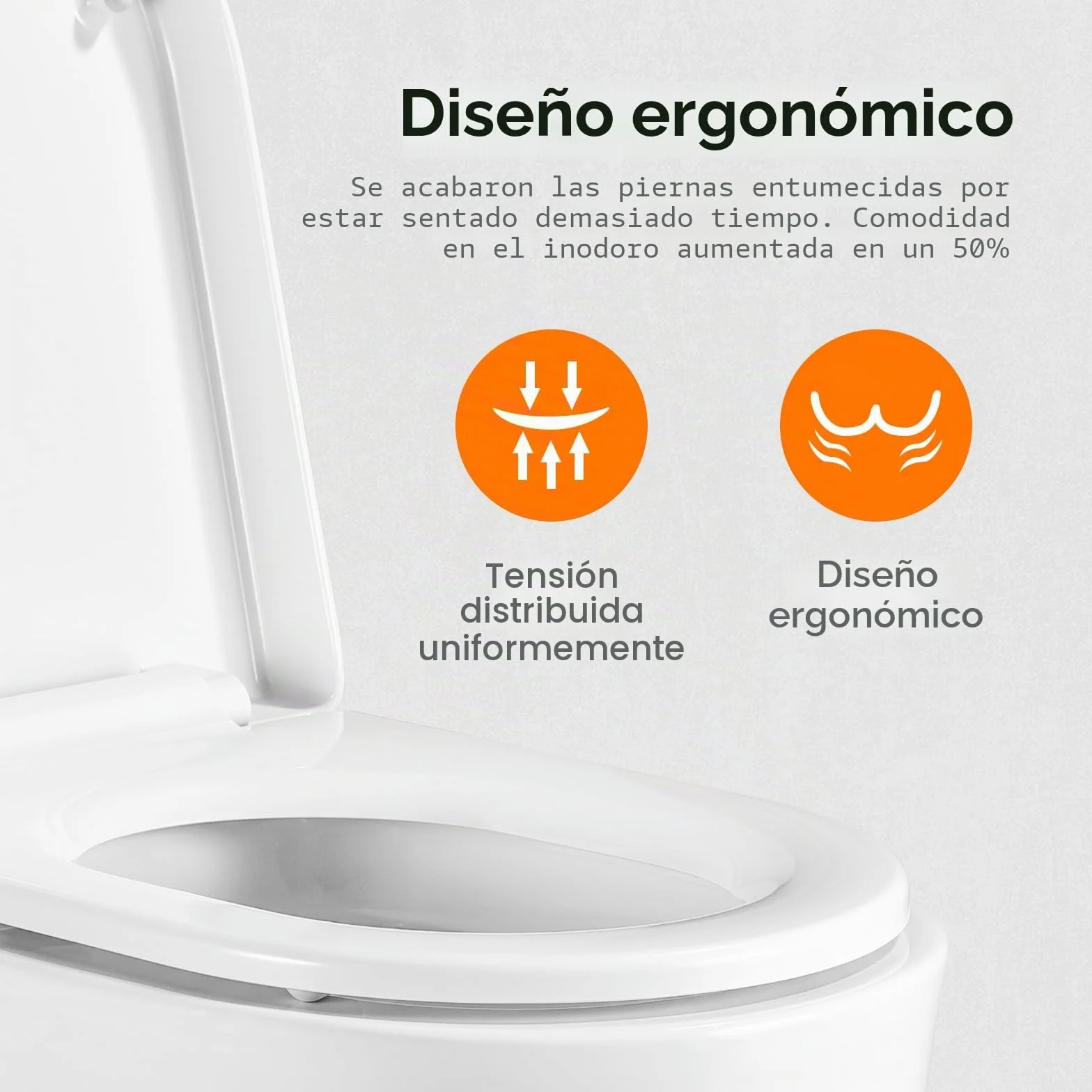 GRIFEMA G951 Tapa WC UF Resin Antibacteriano No amarillea Cierre Suave Liberación Rápida Asiento Inodoro Forma D Blanco