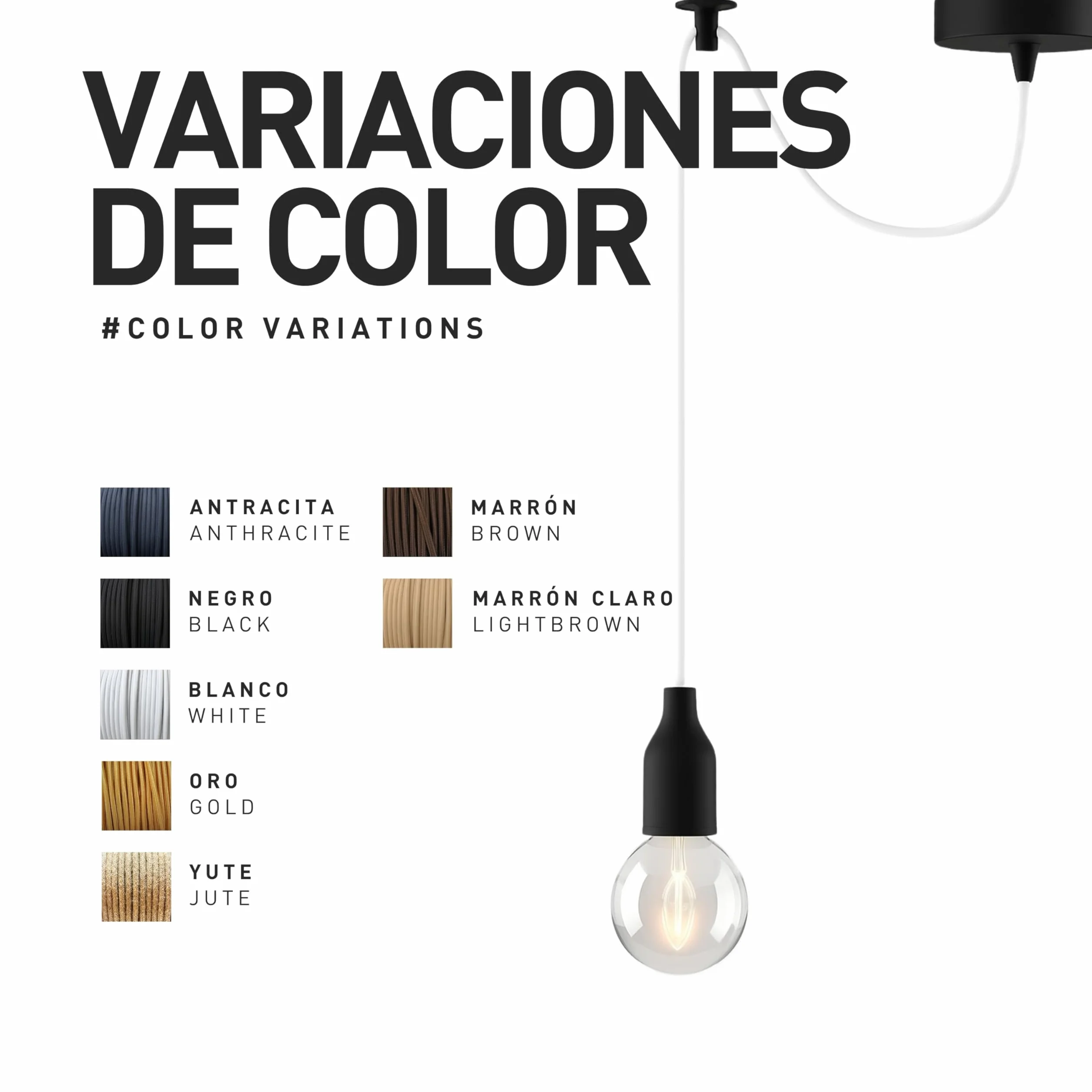 Cable Textil Trenzado Marrón 3x0,75 mm² 10 Metros, Cable Eléctrico 3 Hilos para Lámpara Proyecto DIY