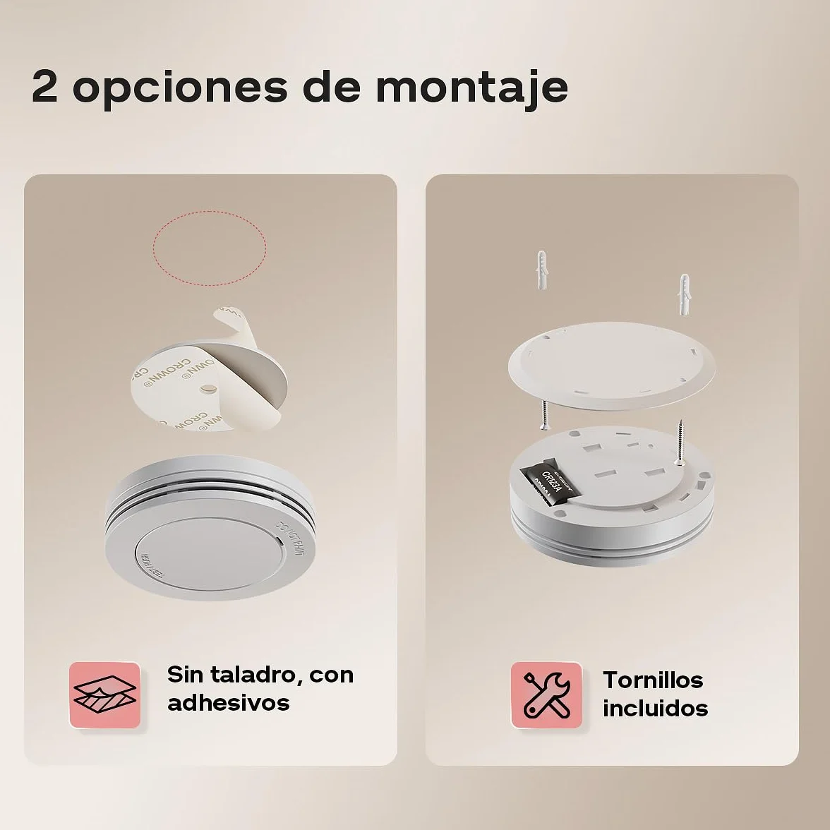 Safeliveo Detector de Humo,Alarma de Incendio autónoma, batería de 10 años, sin LED Intermitente, función de Silencio, 85 dB, con Almohadillas Adhesivas, Conforme a EN 14604, 3 Piezas