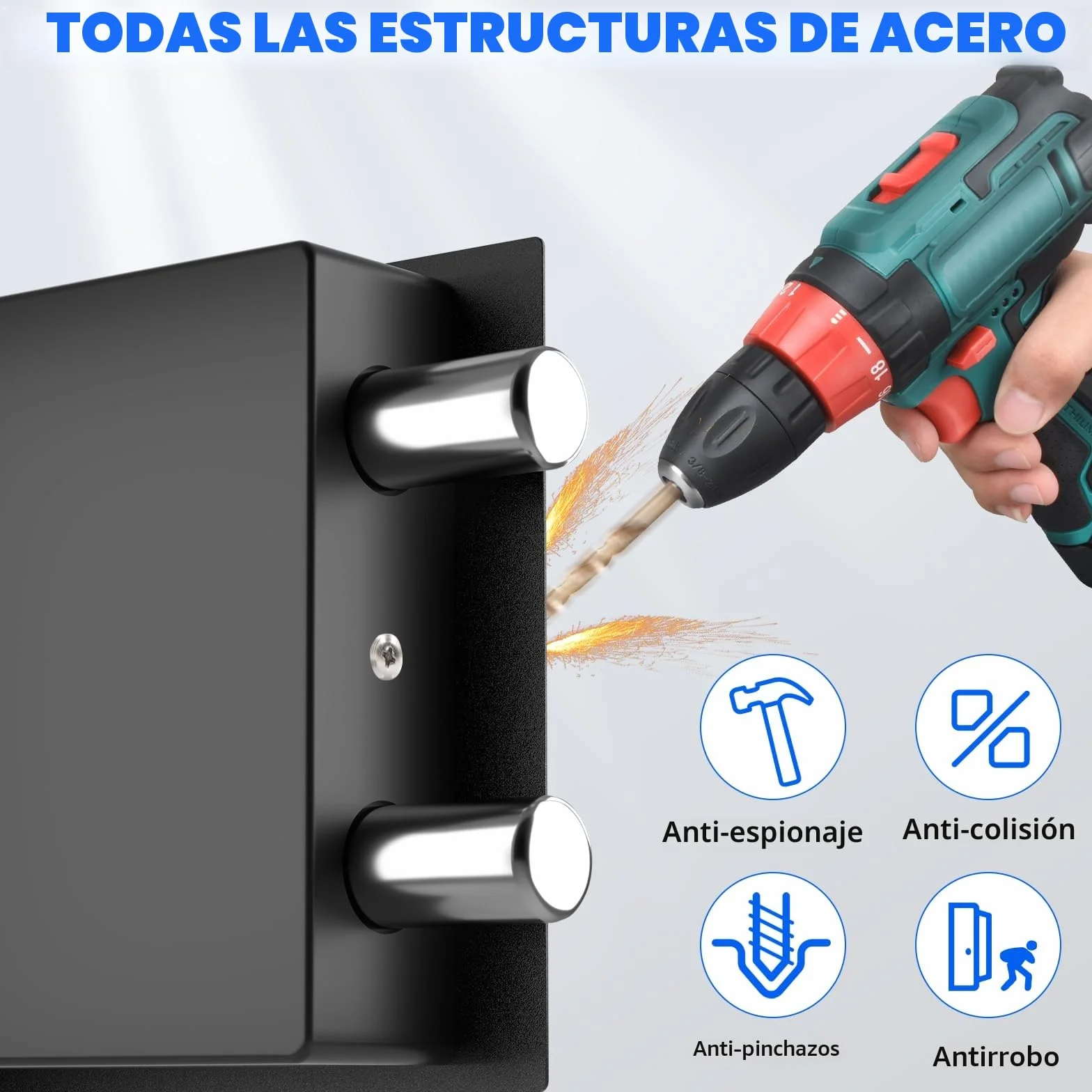 SINZUX Caja Fuerte Digital 6.6L Seguridad Hogar Almacenaje Ahorros Joyas Dinero