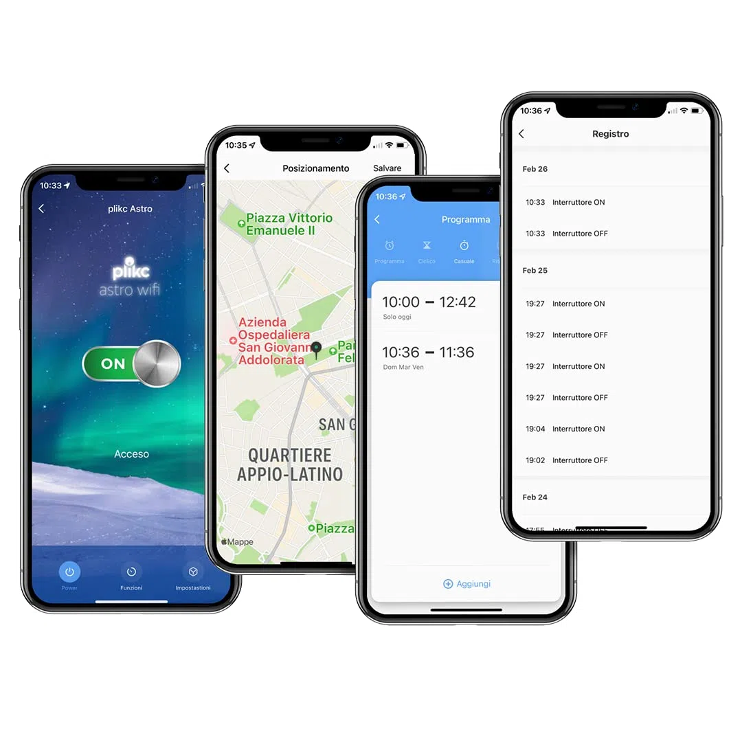 Interruptor horario astronómico - Diario/semanal - multifunción WiFi 48-230Vac - plikc Astro WiFi