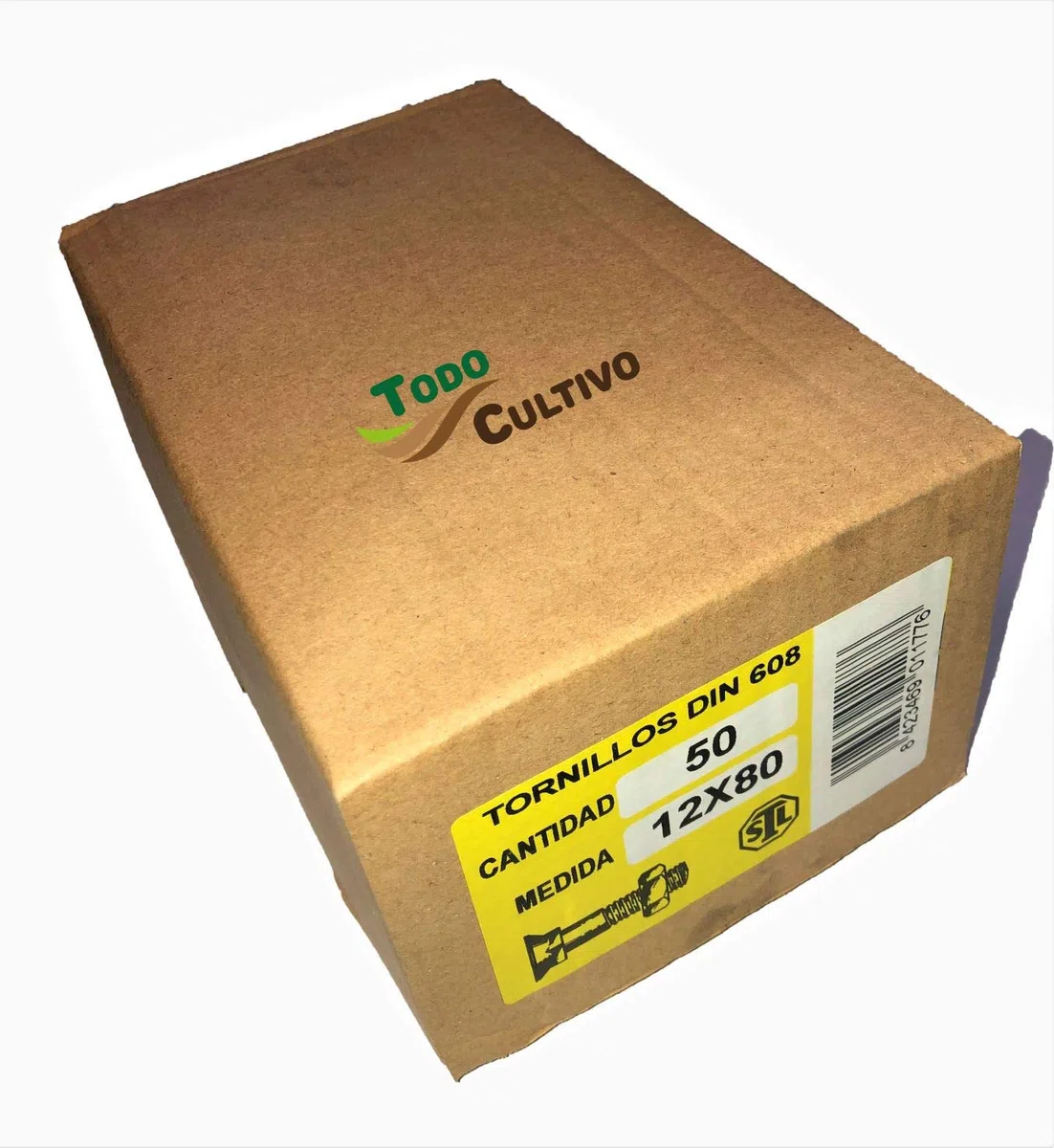 Tornillo de Arado 12X80 DIN 608. Caja 50 Uds. (para brazo con golondrina o chisel) Tornilleria de máxima calidad marca San Lorenzo, con cabeza avellanada especial rejas de arado.