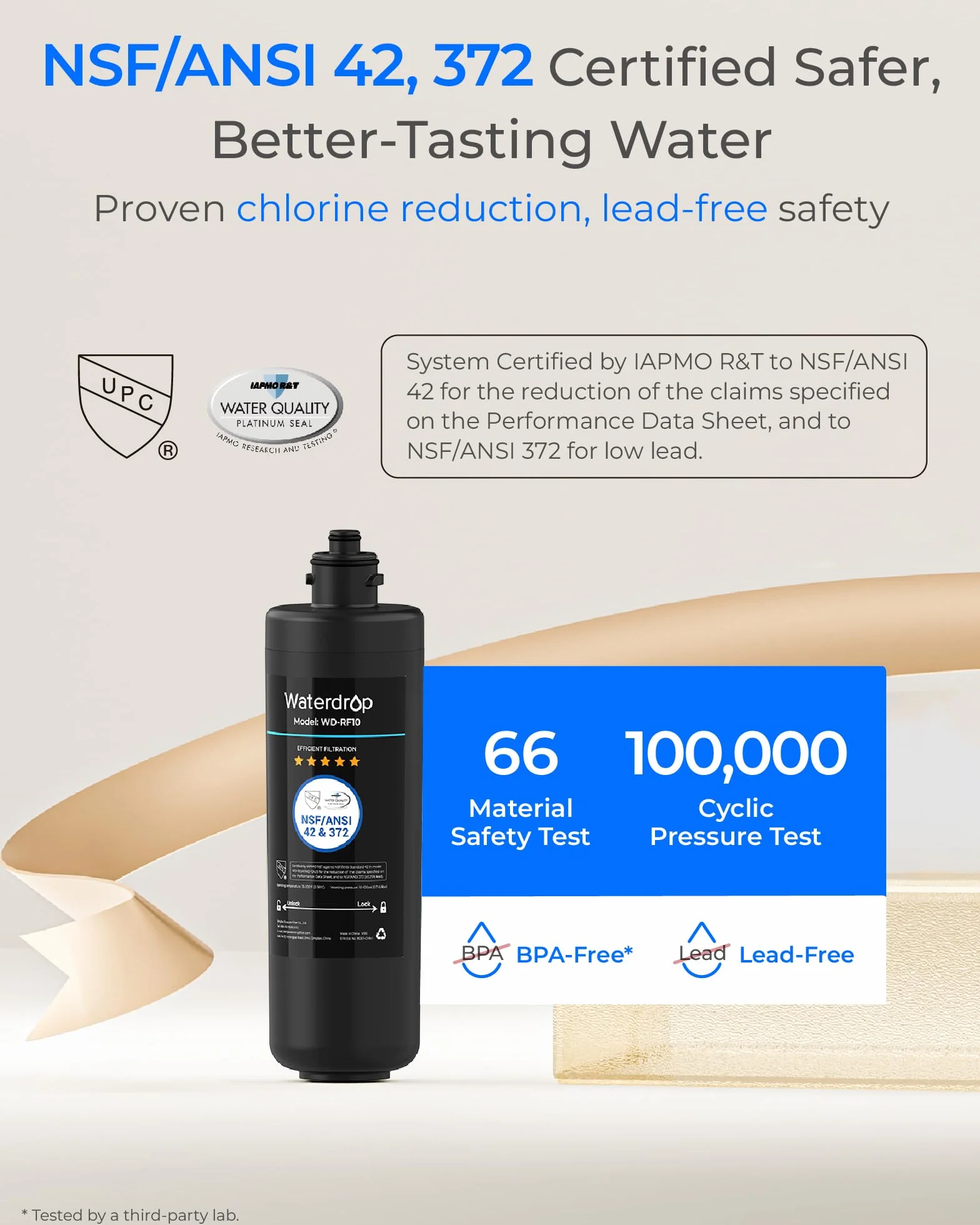 Waterdrop WD-RF10 Filtro de Agua NSF/ANSI 42 Certificado 30.000 Litros