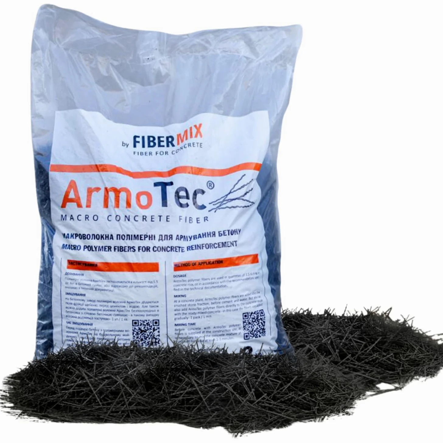 ArmoTec - Fibra estática de 40 mm, fibra macro de alto rendimiento como repuesto de acero para hormigón, perfecto para placas de suelo y reparaciones de hormigón Fibermix (4 kg de disco)