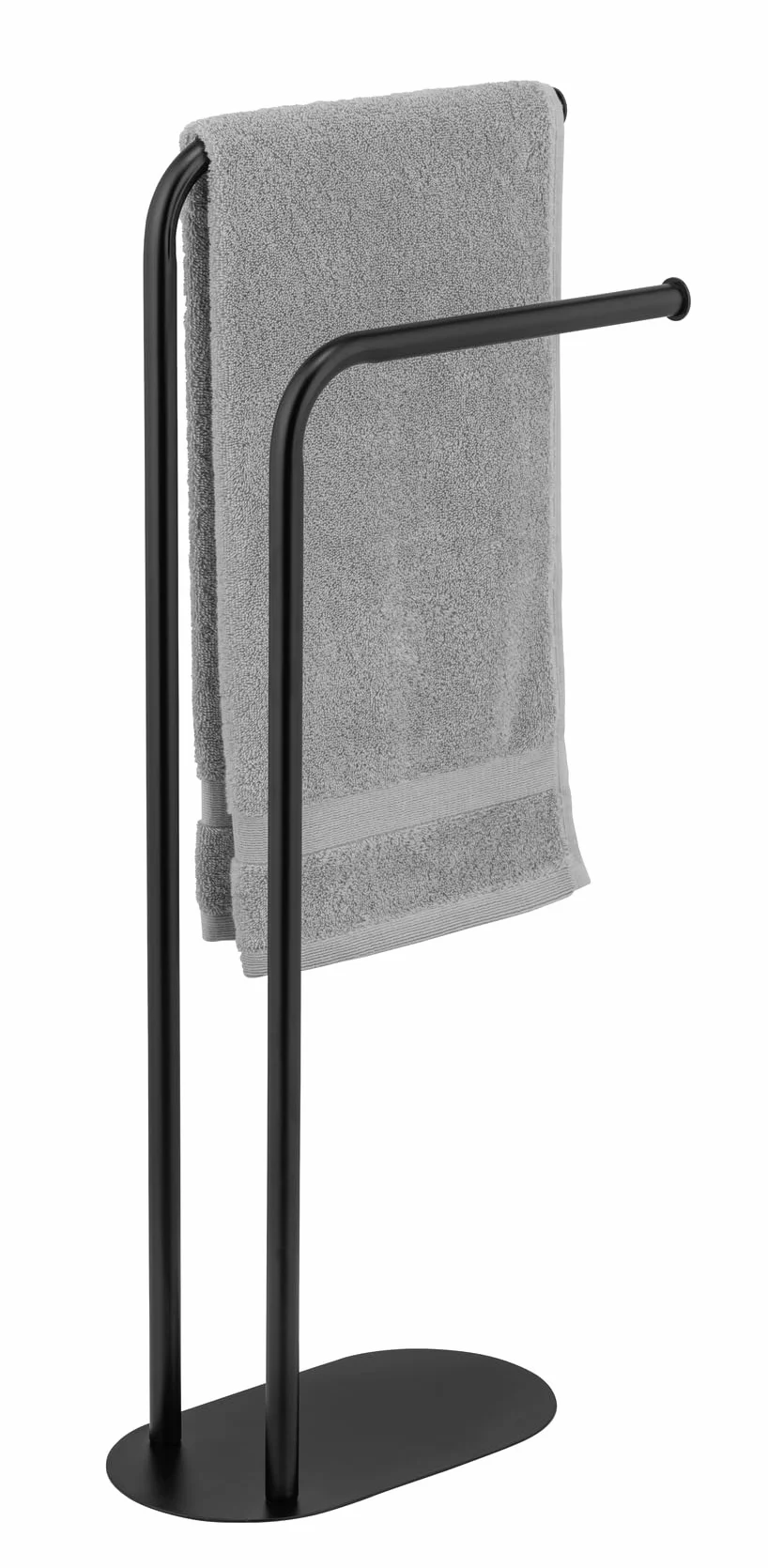 WENKO Toallero Mod Levante Soporte Independiente para Toallas Perchero Acero Negro 30 x 79 x 17 cm