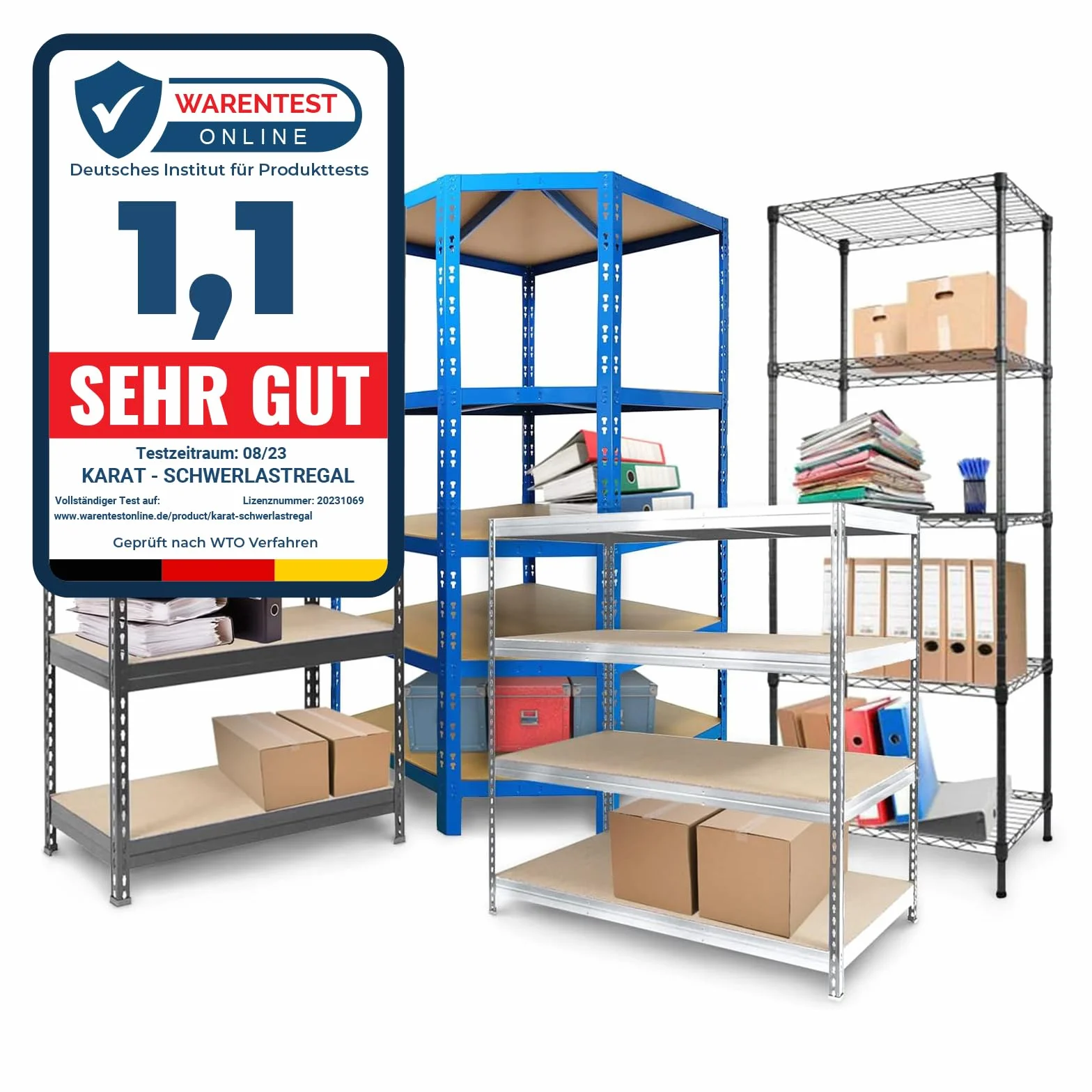 Estantería Floordirekt para cargas pesadas - Estantería modular, estantería para sótano, estantería de almacenamiento, banco de trabajo - Capacidad de carga hasta 1250 kg - Montaje rápido