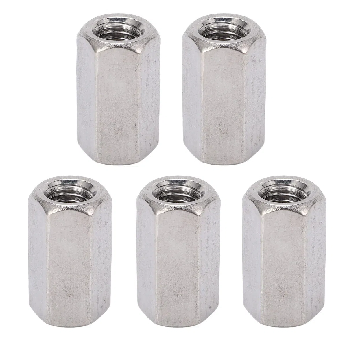 5 piezas/10 piezas/M18 tuercas de acoplamiento hexagonales de acero inoxidable, pernos de acoplamiento roscados, tornillos for máquina, tuercas de acoplamiento largas, tuercas de acoplamiento de fijac