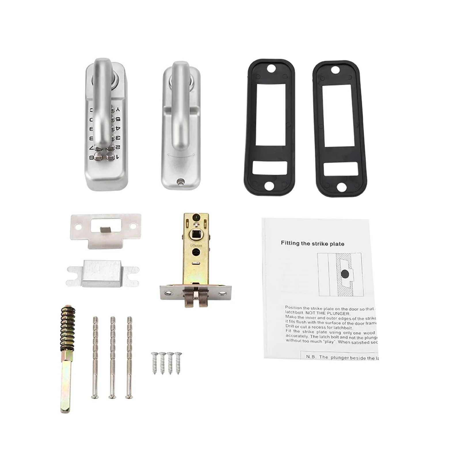 Cerradura de puerta con código numérico digital, Cerradura de puerta con pulsador digital de código mecánico Aplicable al grosor de puerta de 30-60 mm