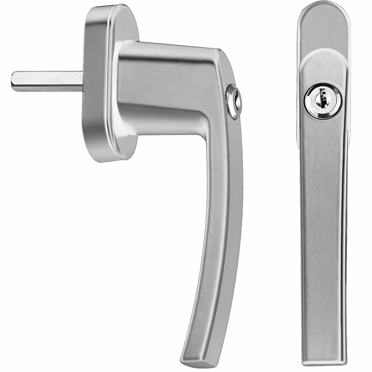 MONZANA® 4X Manilla de Ventana Puerta Universal con Cerradura + 2 Llaves Manija Bloqueo en 2 Posiciónes Blanco