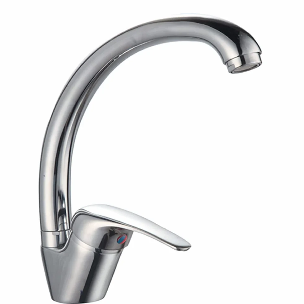 Grifo mezclador fregadero cocina cromo caño curvo con aireador kit montaje