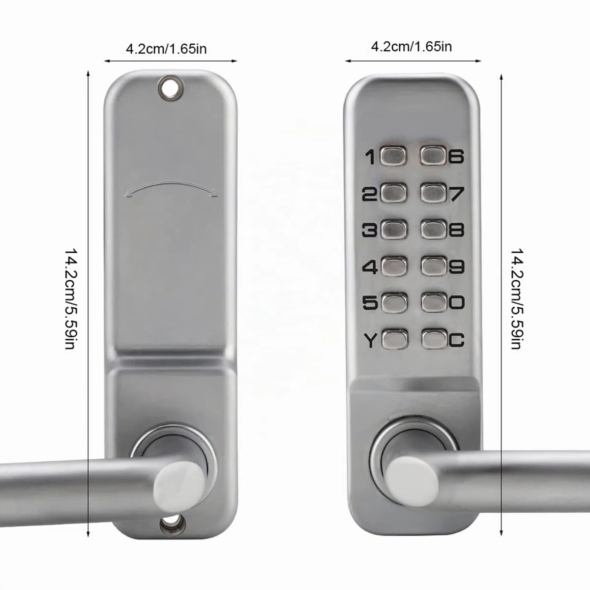 Cerradura de puerta con código numérico digital, Cerradura de puerta con pulsador digital de código mecánico Aplicable al grosor de puerta de 30-60 mm