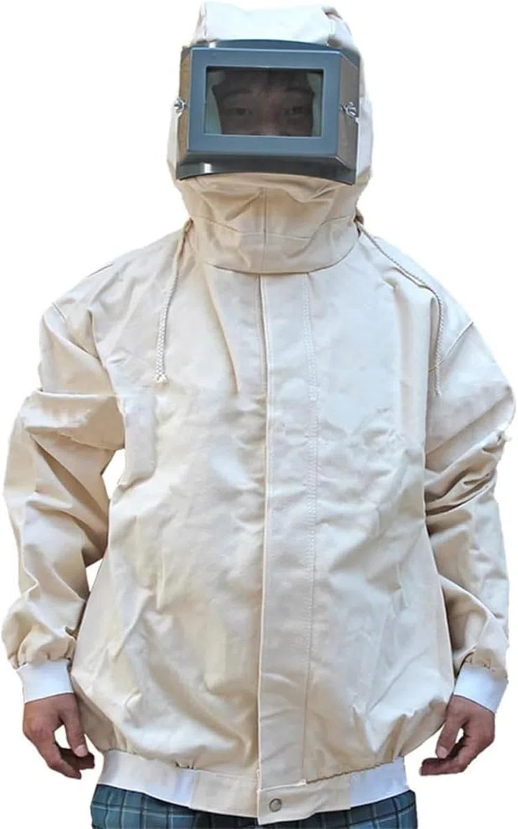 Mono protector for chorro de arena, traje protector contra el polvo for hombres y adultos con chorro de arena abrasivo for industria de lona, ​​para pintar y trabajar la madera,suministrada.