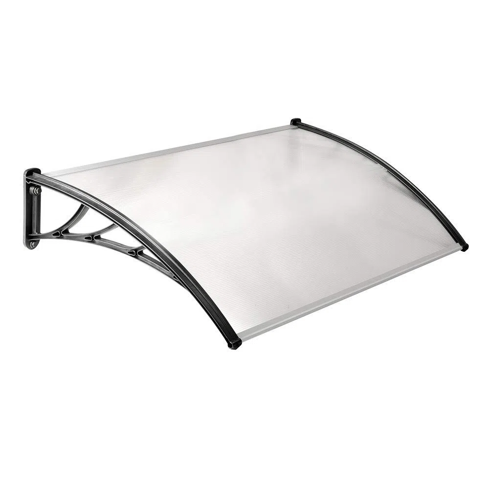 TERRE JARDIN Toldo para Puerta de Entrada Techo Ventana Marquesina 150 x 80 cm, Protección Lluvia Sol Nieve - Transparente