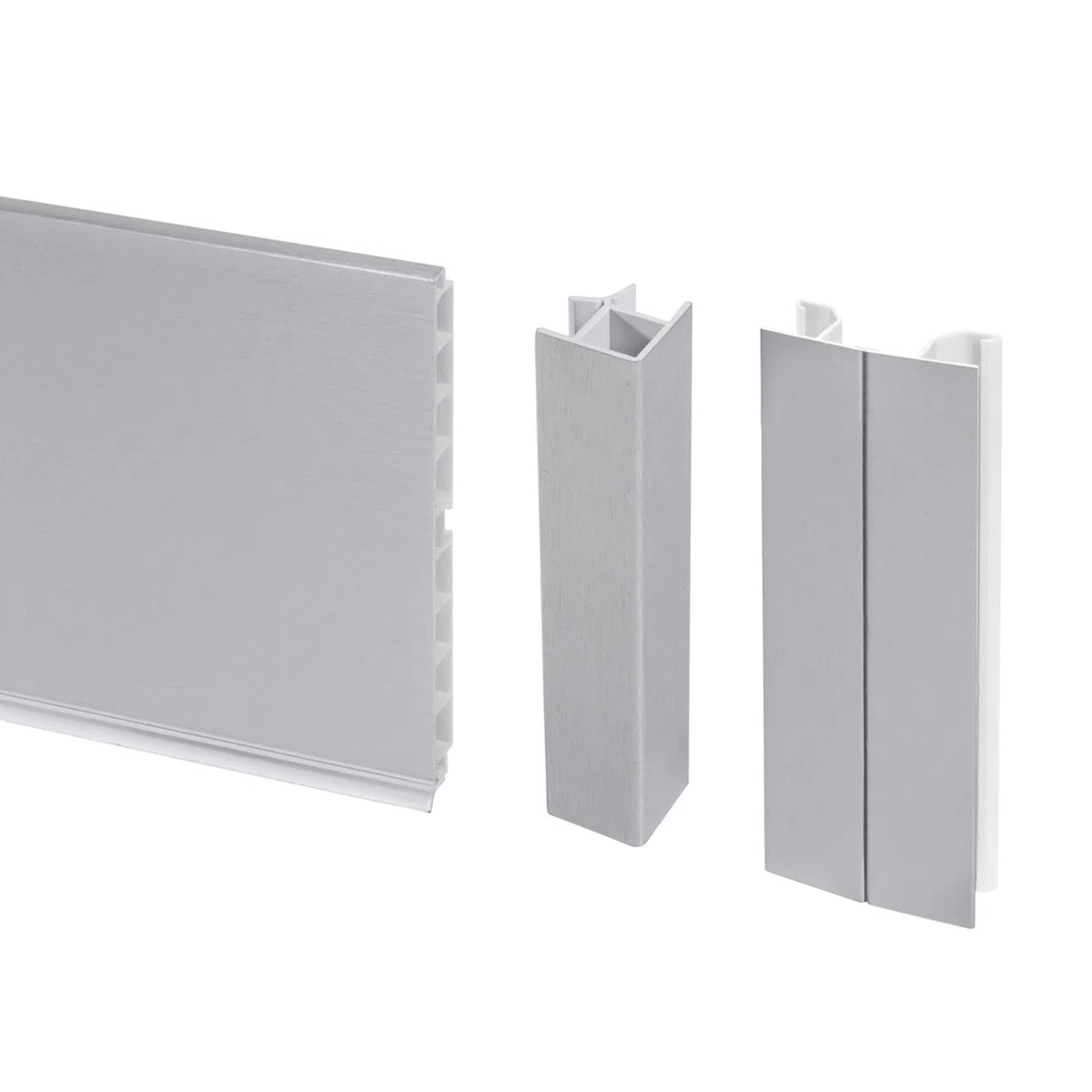 Emuca - Kit de zócalos para cocina, con accesorios de unión, altura 150 mm, 2 barras de 2,35 m, plástico, anodizado satinado.