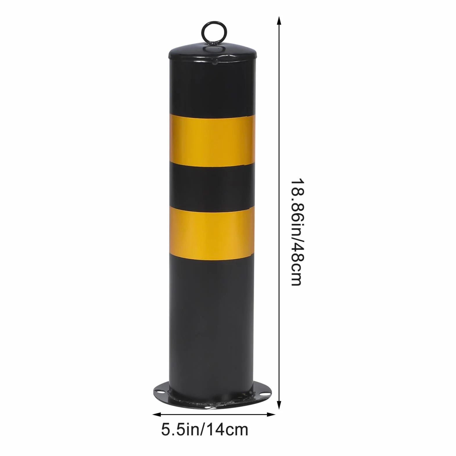 Mobestech Poste de Seguridad con Bolardo para Estacionamiento 50 cm Negro y Amarillo