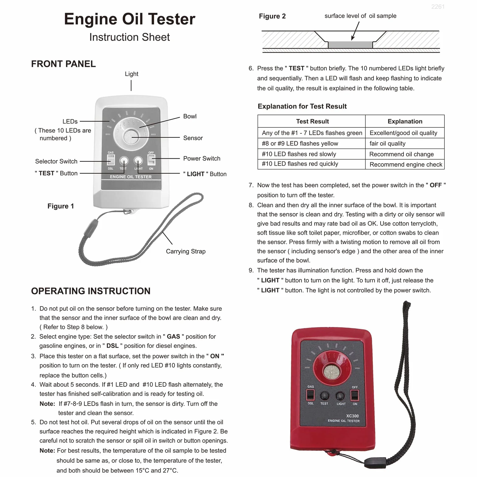 Probador Digital 12v Aceite Motor Calidad Detector Gasolina Analisis Fluidos Uso Taller Mecanico