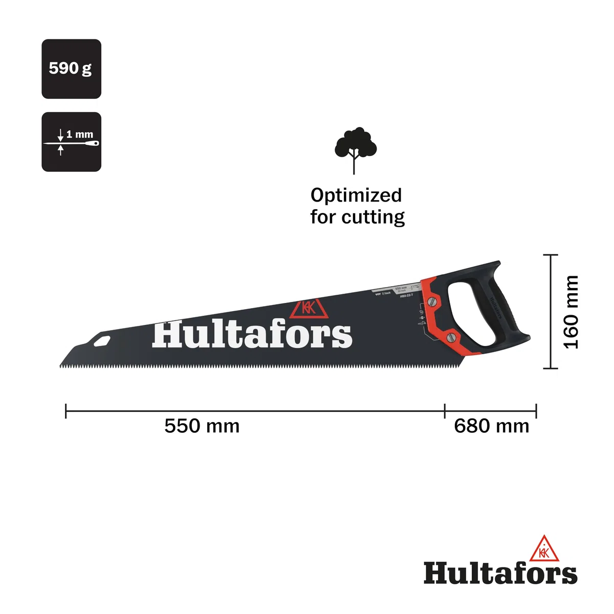 HULTAFORS-590704-Serrucho hbx-22-7 -550mm-7TPI
