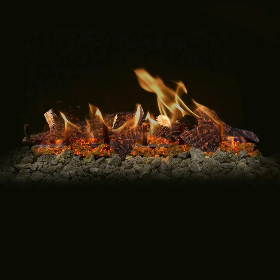 Juego de Troncos de cerámica para Chimenea de etanol de Gas, Madera de Pino Hecha a Mano para Uso en Interiores,Bioetanol Tronco Ceramica Chimenea