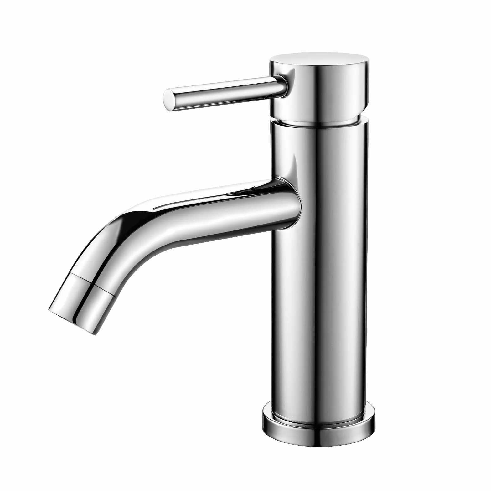 Ibergrif M11003 Grifo de Lavabo Monomando Acero Inoxidable Aireador Ahorro Agua Conexión G 3/8" Acabado Cromado