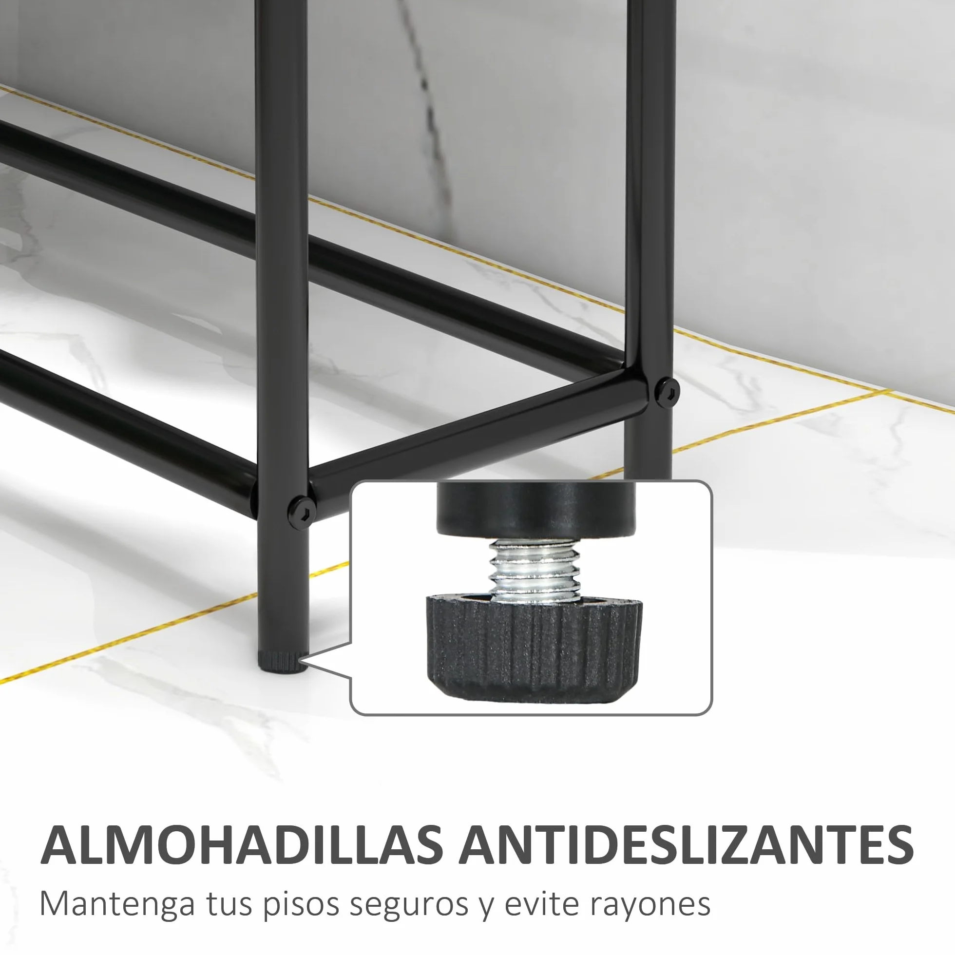 HOMCOM Toallero de Pie 2 Niveles Toallero Escalera Baño 66x20x110 cm Negro