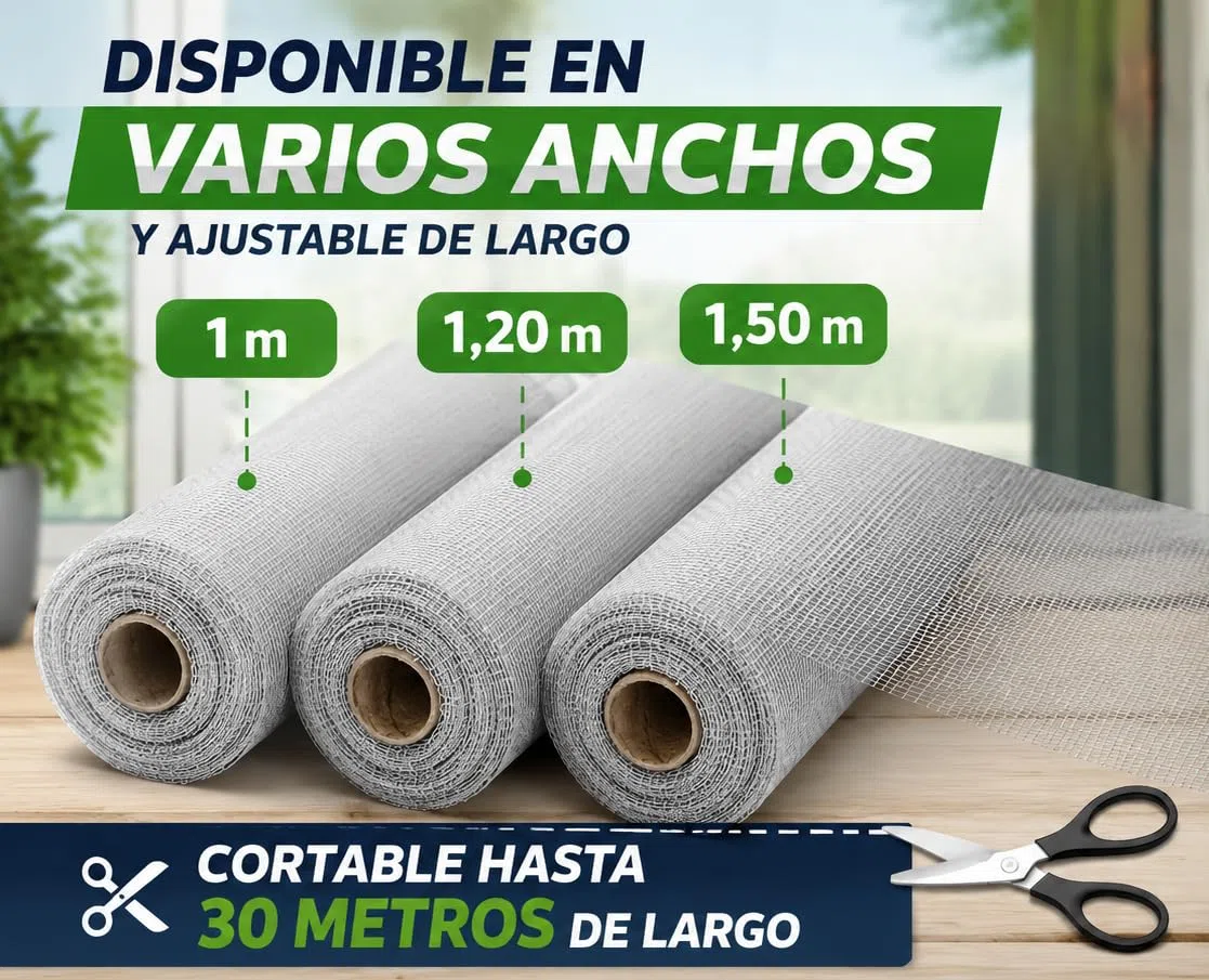 Tela Mosquitera para Puerta y Ventana, Malla mosquitera de Aluminio (150 x 1000 cm)