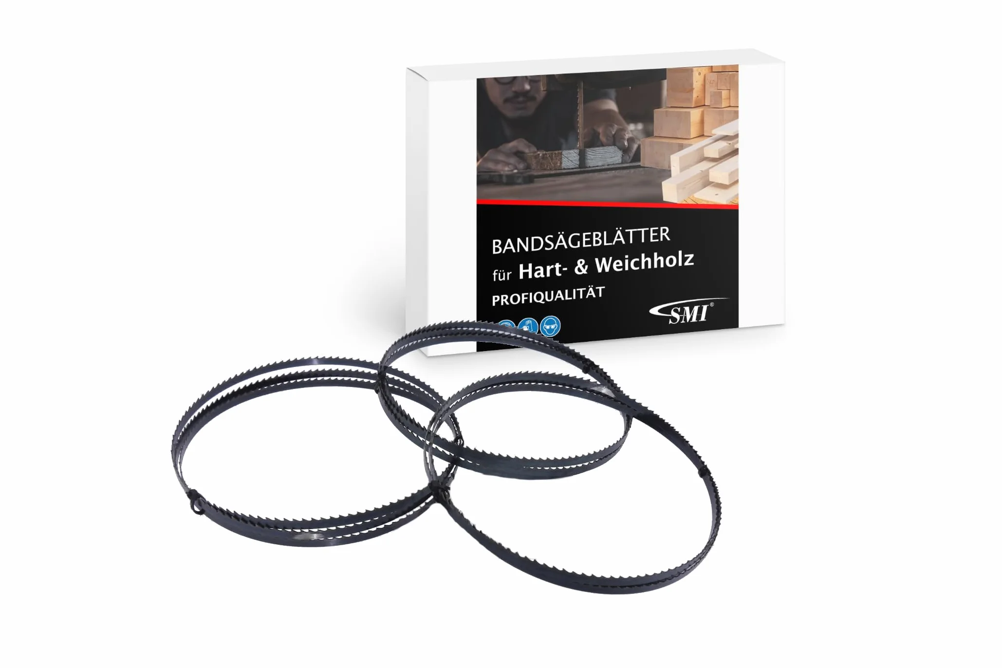 SMI Juego de 3 hojas de sierra de cinta para madera 2240 x 6 x 0,65 mm 6 ZpZ Banda de sierra compatible con Makita Metabo Atika Güde Scheppach