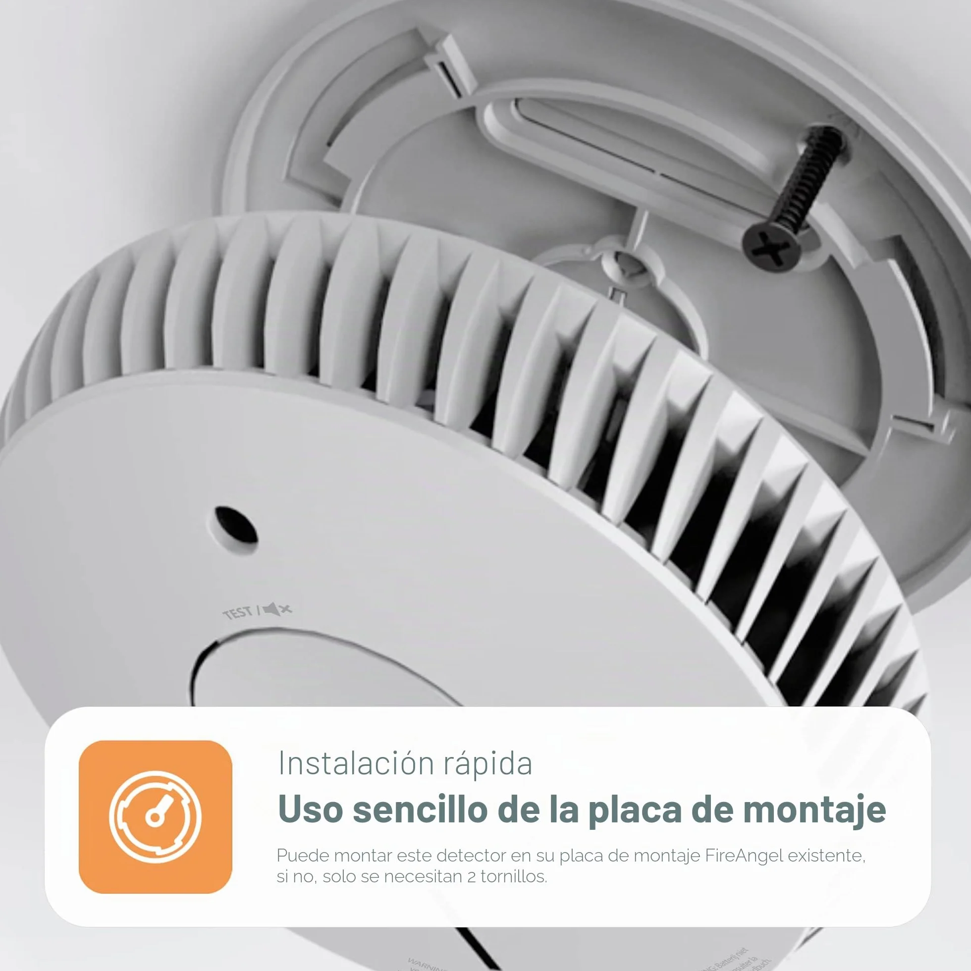 FireAngel Detector de Humo óptico para casa – Alarma de Incendios para el hogar – Batería de 10 años – Botón de Prueba y Silencio – Recambio para ST-622/ST-620 – Pack de Dos