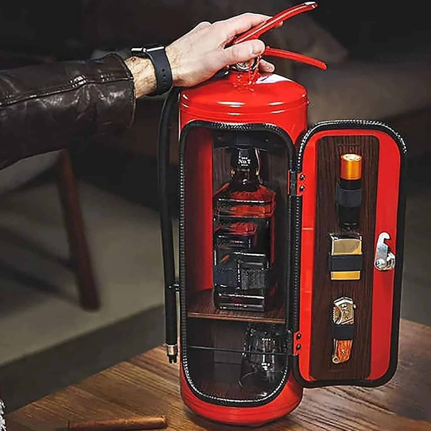 Minibar Eextintor de Incendios, Metal de 11.8 Pulgadas, para Amantes del Whisky, Bombero, Bar de Regalo