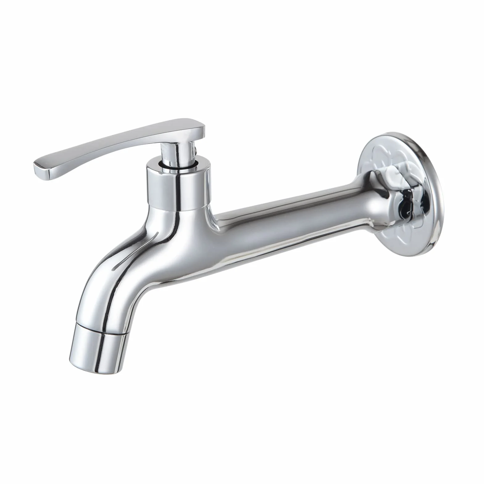 Grifo de Cromo Latón para Lavandería y Baño - Montaje en Pared, Agua Fría