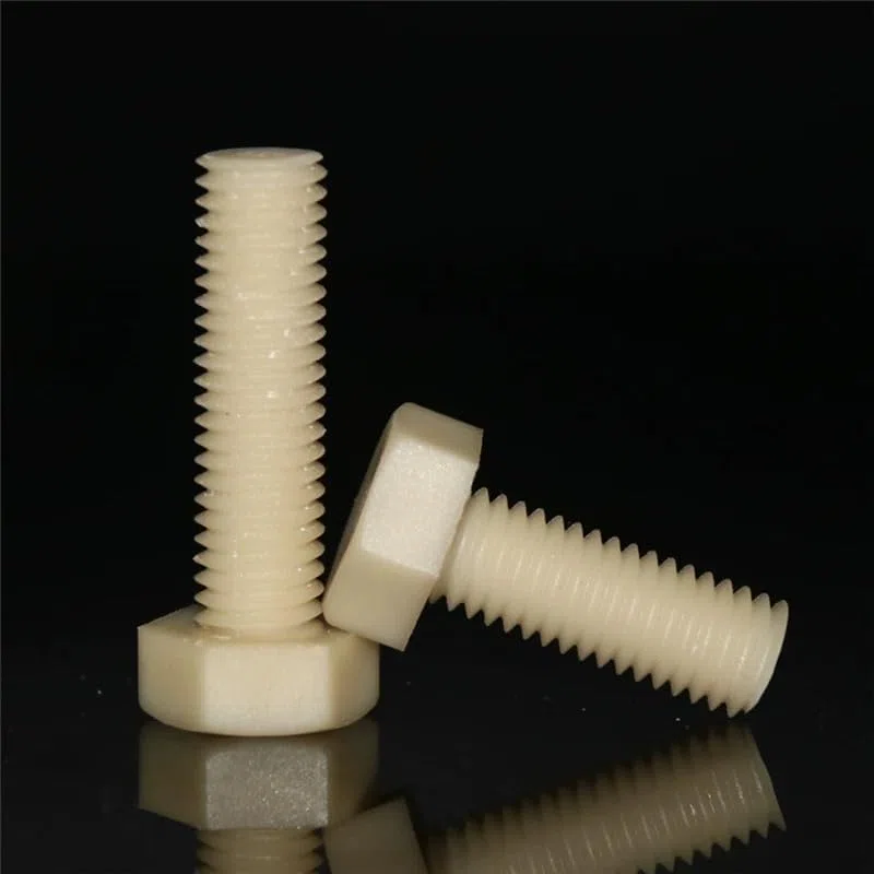 Pernos hexagonales de nailon plástico blanco m3-m20 tornillo hexagonal din933 (10,M20 x 60 mm)