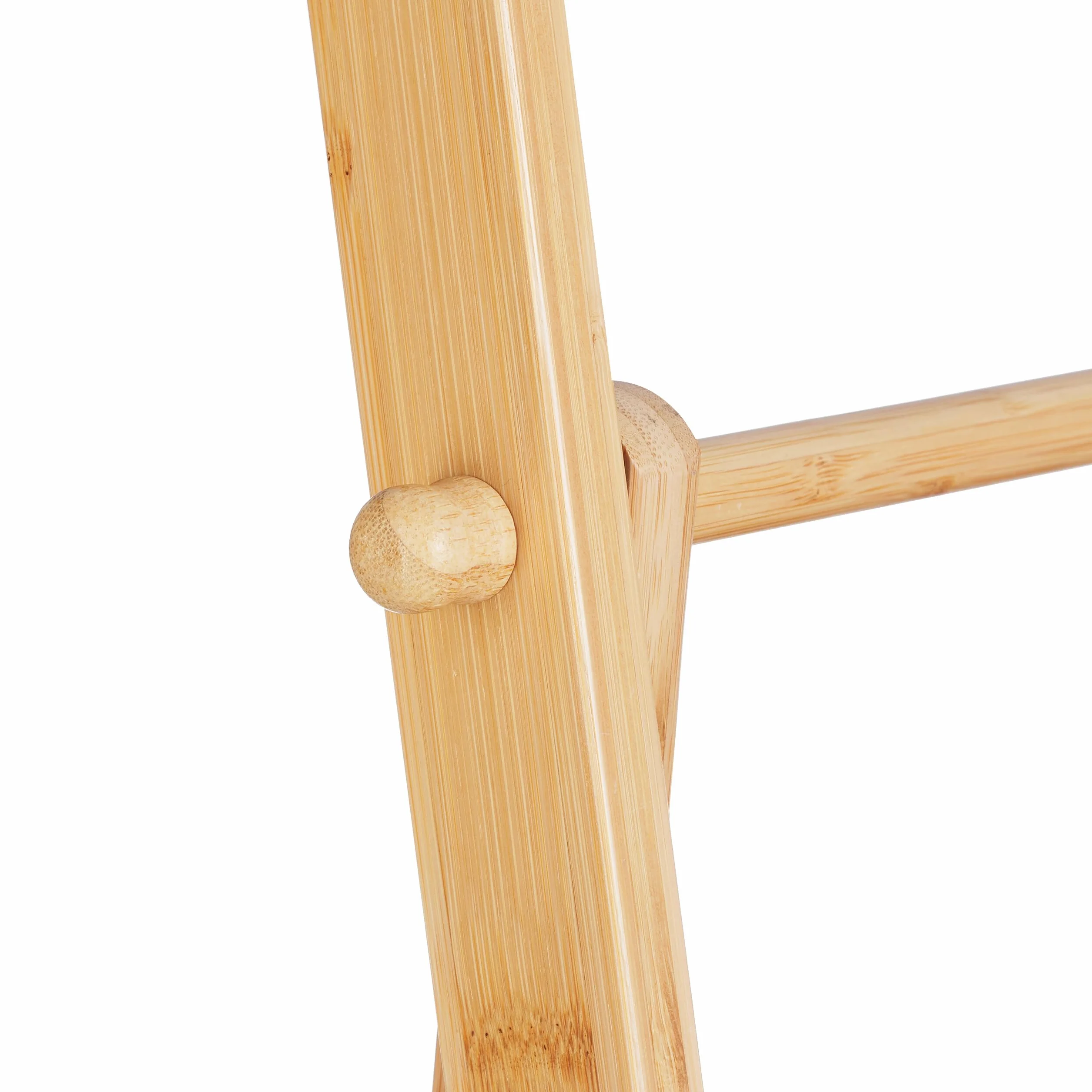 Relaxdays Toallero de Pie Bambú 3 Brazos 110 x 53 x 31,5 cm Plegable Natural