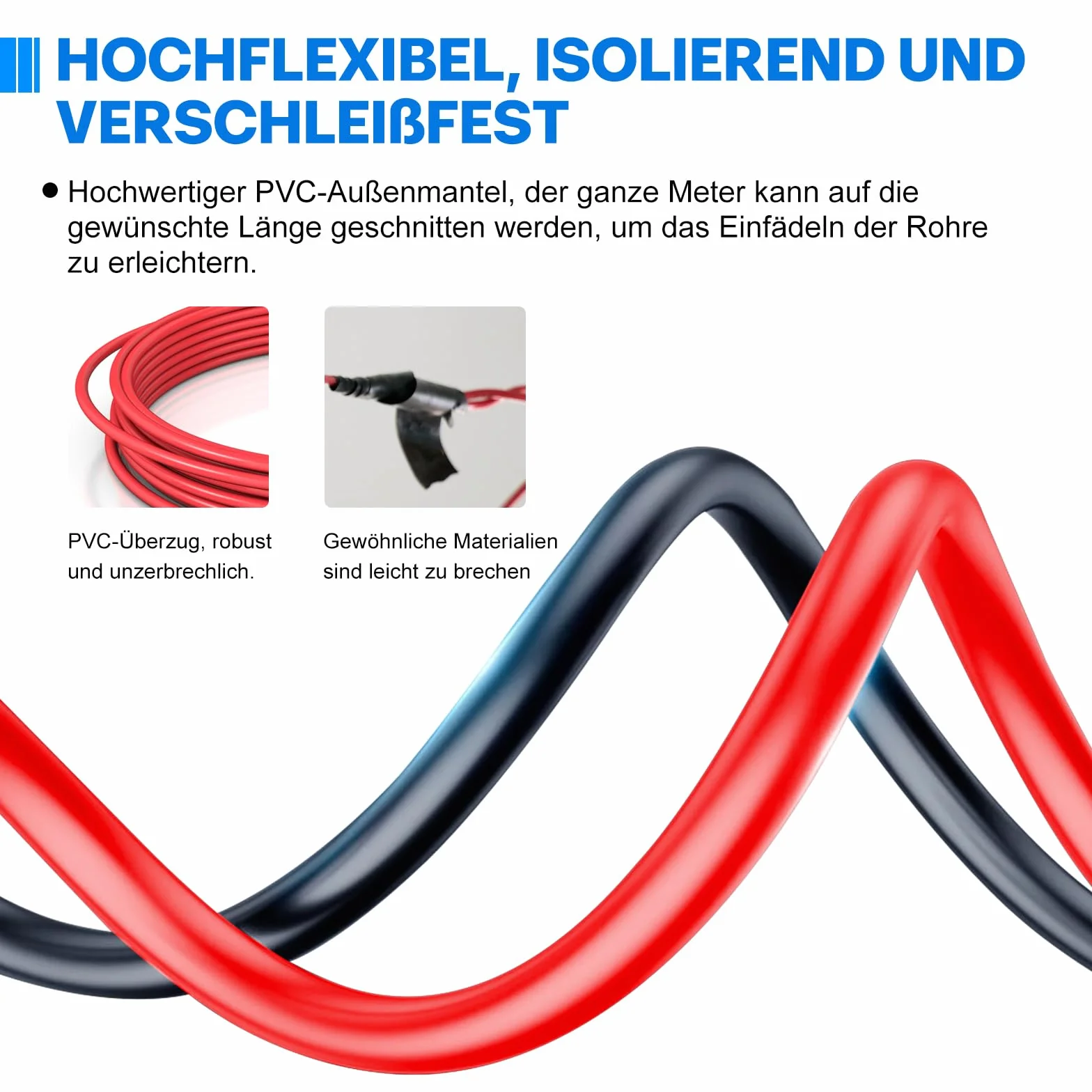 Cable eléctrico de PVC de 6 AWG 13,5mm² 6m de cobre estañado para paneles solares
