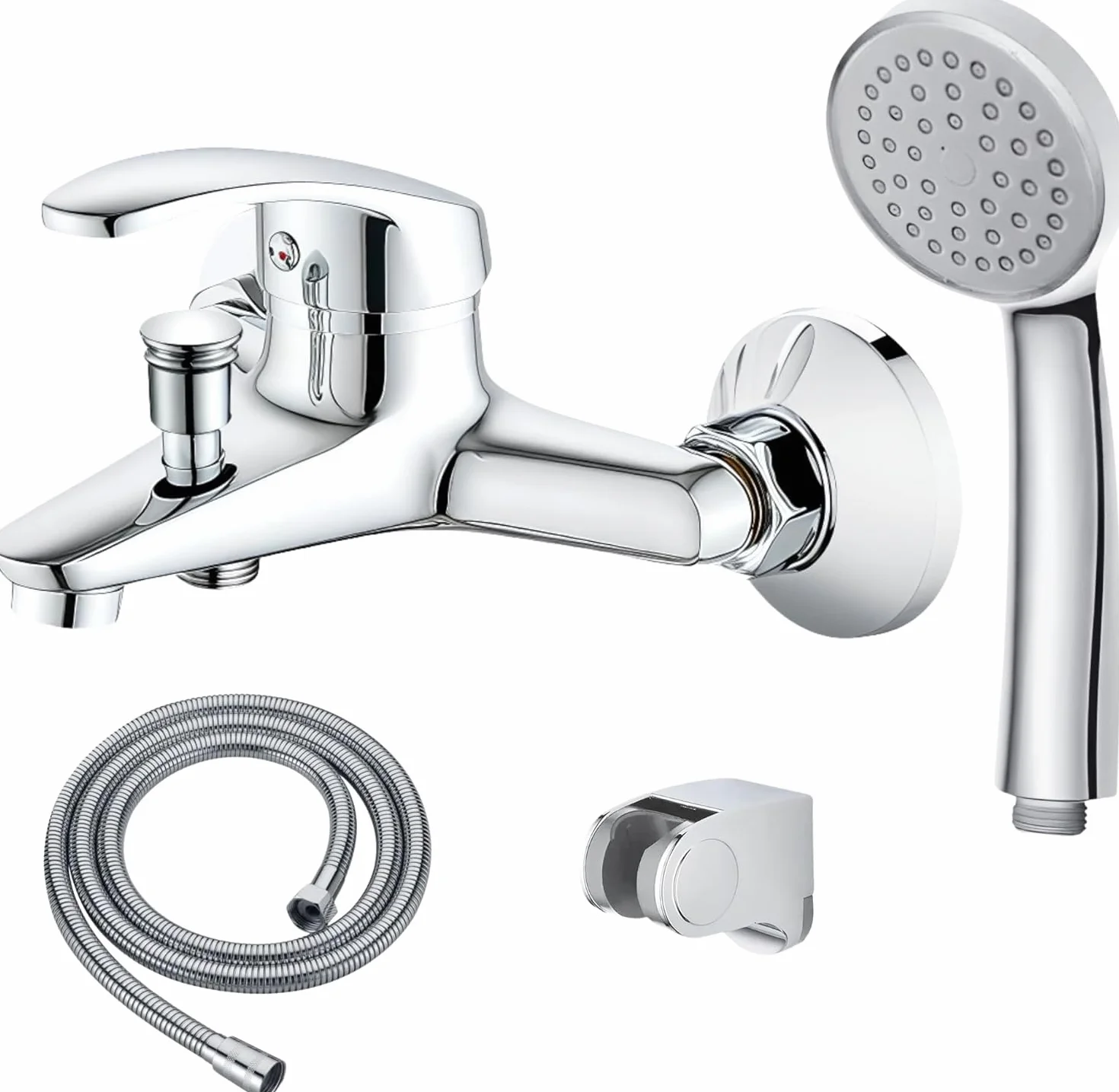 Grio de ducha - Grifo de bañera - conexiones universales - incluye componentes de montaje - montaje facil - monomando ducha - grifo bañera y ducha - grifo de ducha