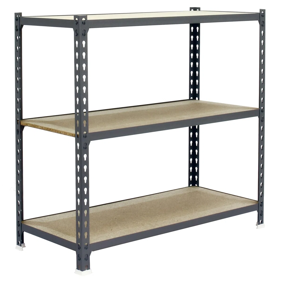 Simon Rack Estanterias Metalicas, 1000x800x400 mm, 3 Baldas de Madera, 150 kg de Punto Flexión, Estanterias Almacenaje, Gris/Madera - Maderclick