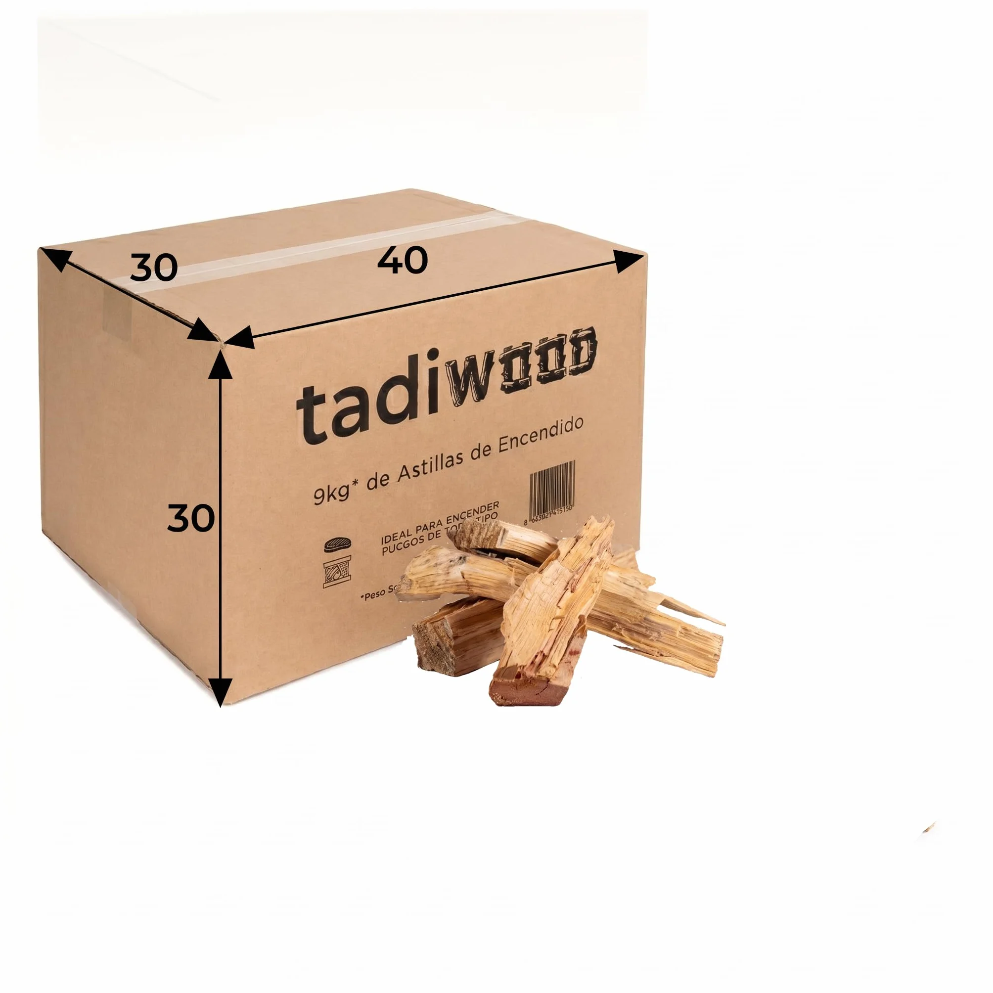 18kg Astillas de Encendido Ideal para encender Barbacoas de leña, de carbón, chimeneas, Estufas, calderas, etc. 100% Natural Hecho en España.